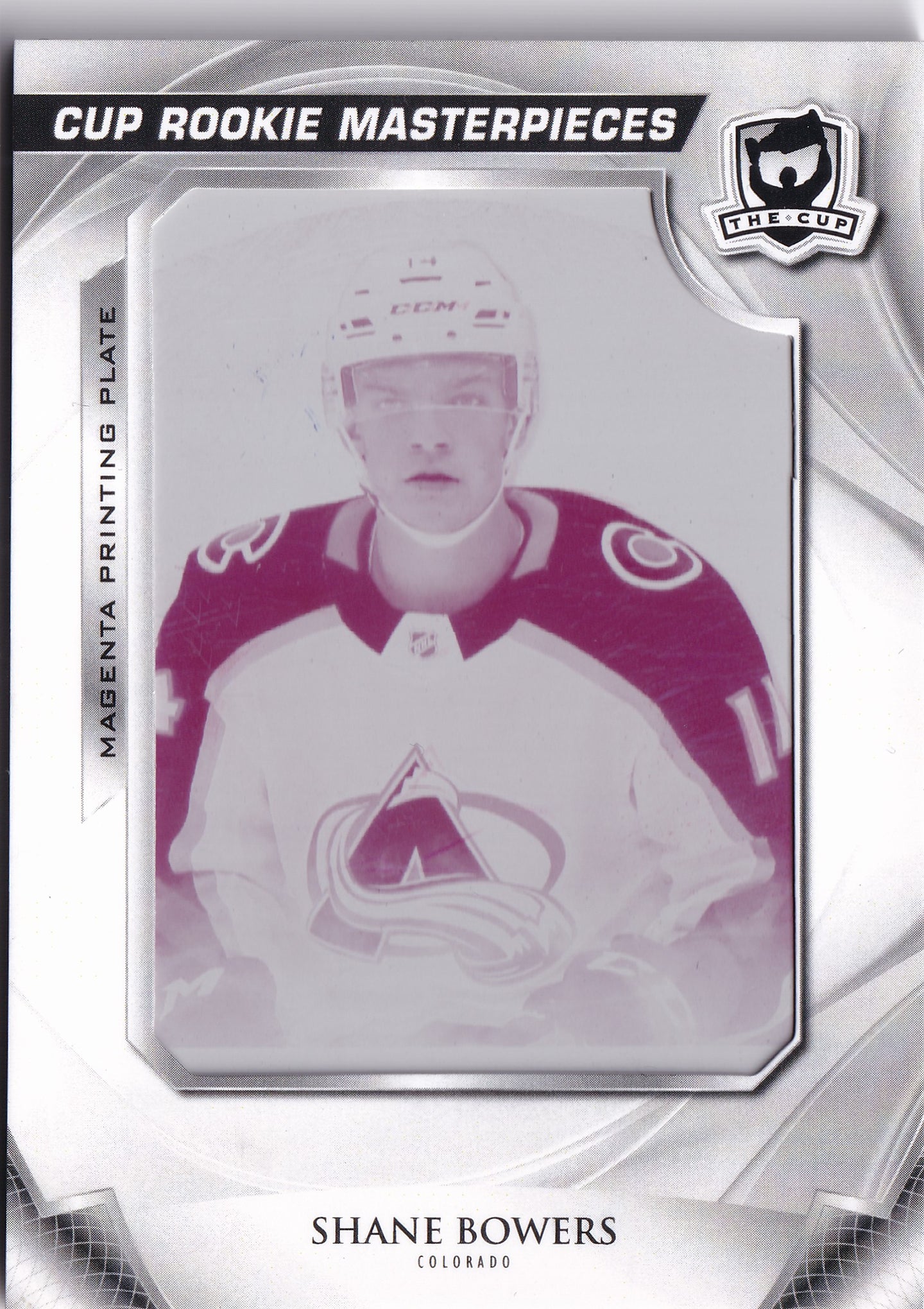 Shane Bowers 2020–21 The Cup Rookie Masterpieces Magenta Printing Plate 1/1 #ART-RED188