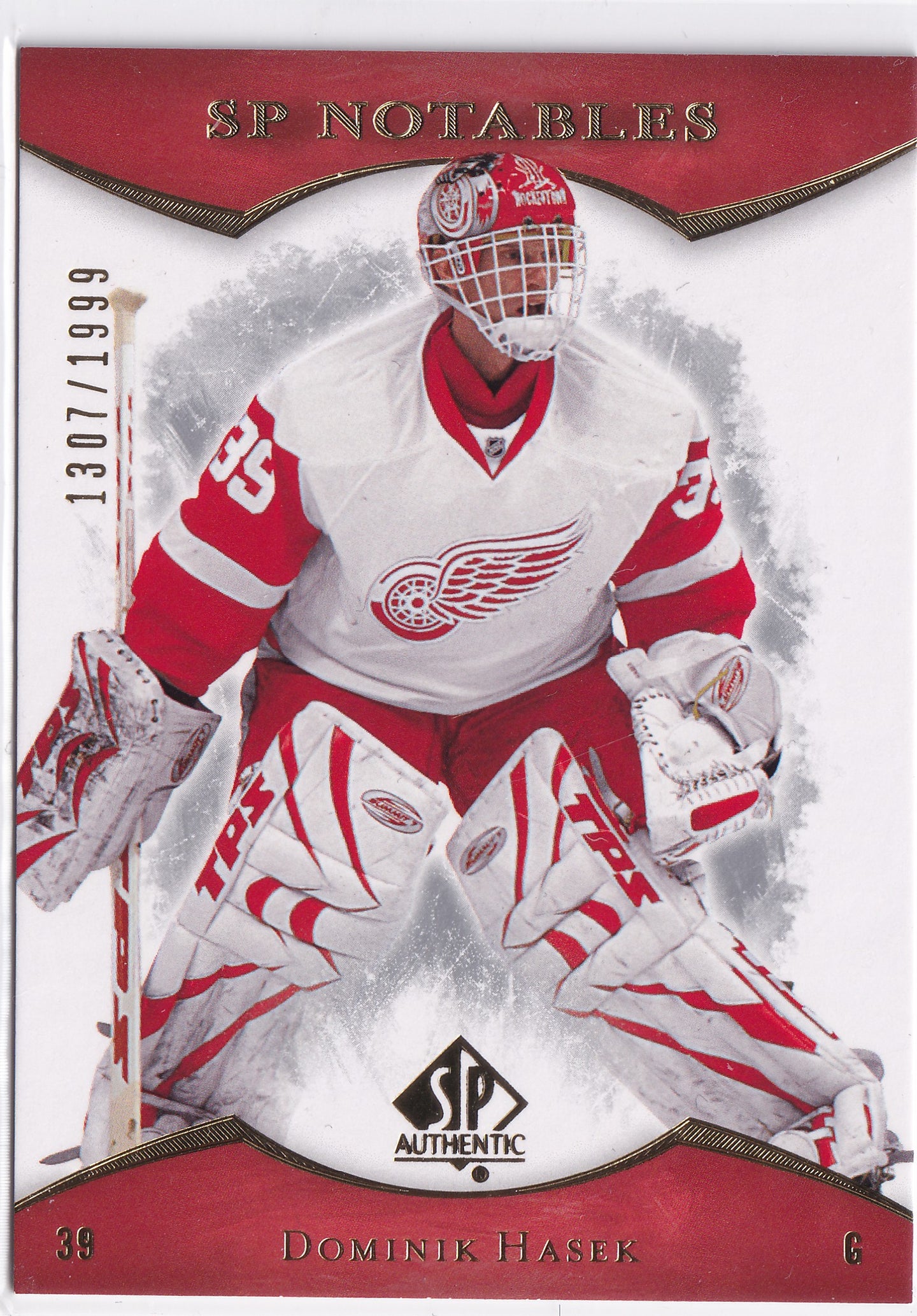 Dominik Hašek 2007-08 SP Authentic SP Notables /1999 #39 – 1307/1999