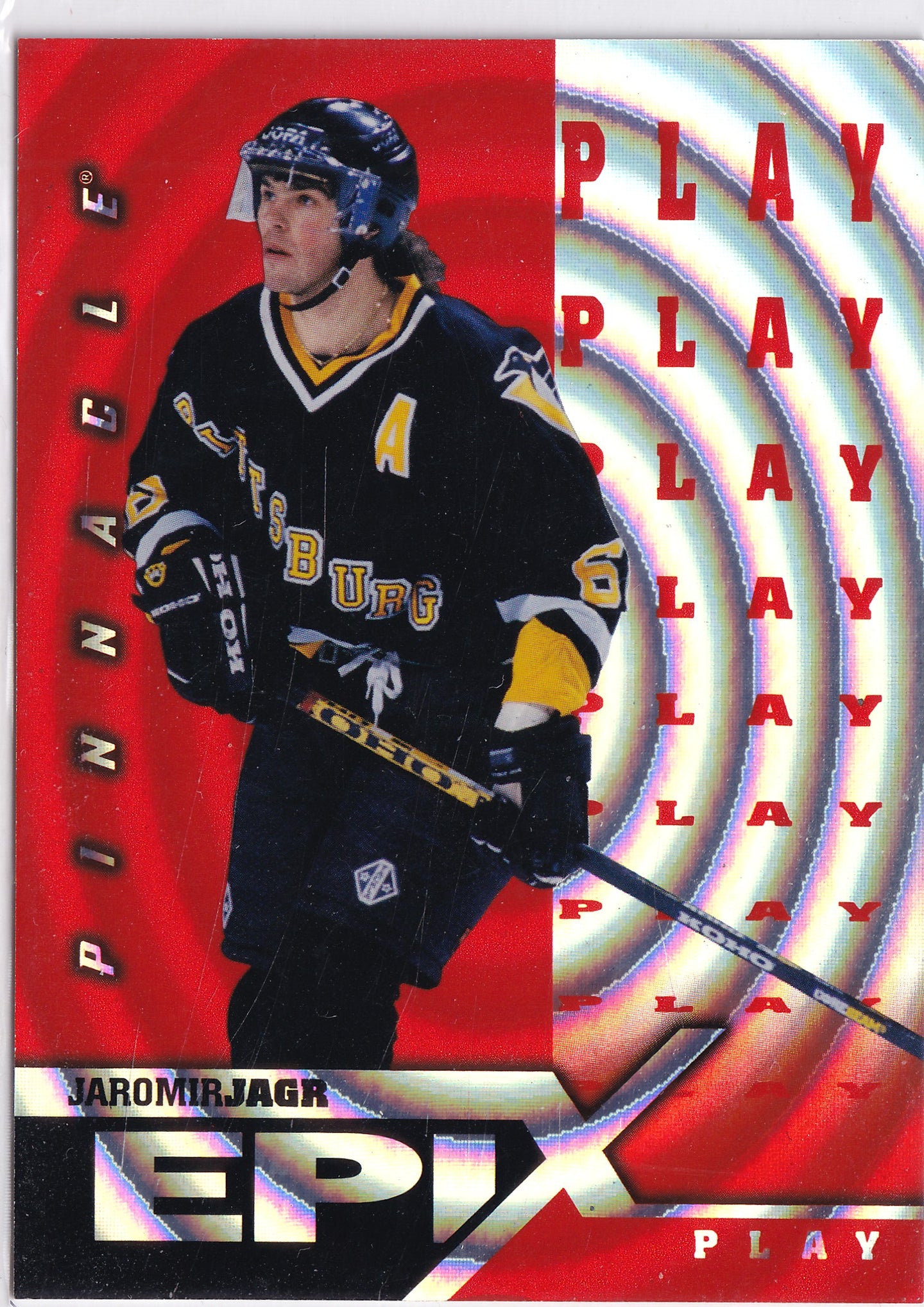 Jaromír Jágr 1997–98 Pinnacle Epix Orange Play #E20 – Pittsburgh Penguins