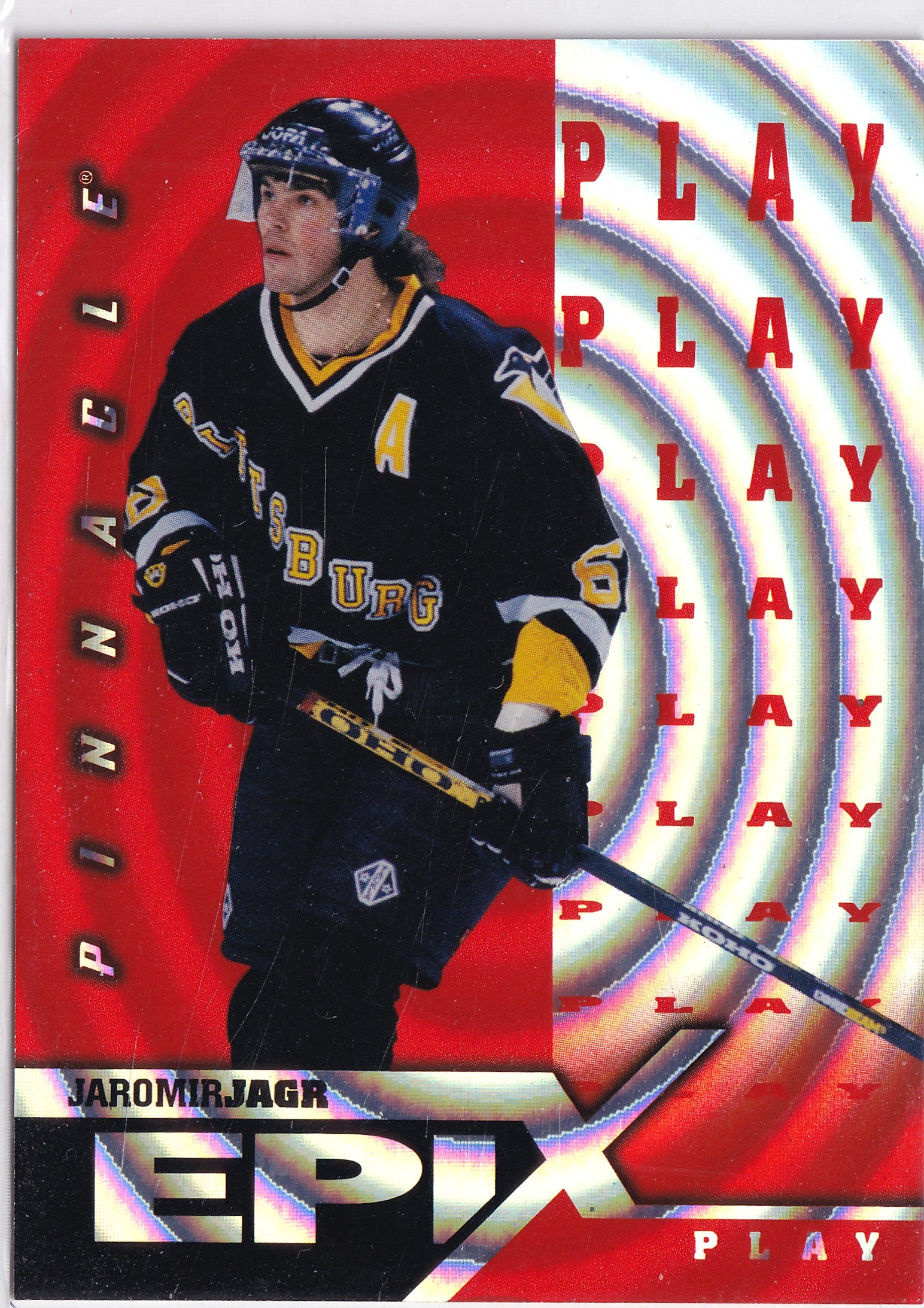 Jaromír Jágr 1997–98 Pinnacle Epix Orange Play #E20 – Pittsburgh Penguins