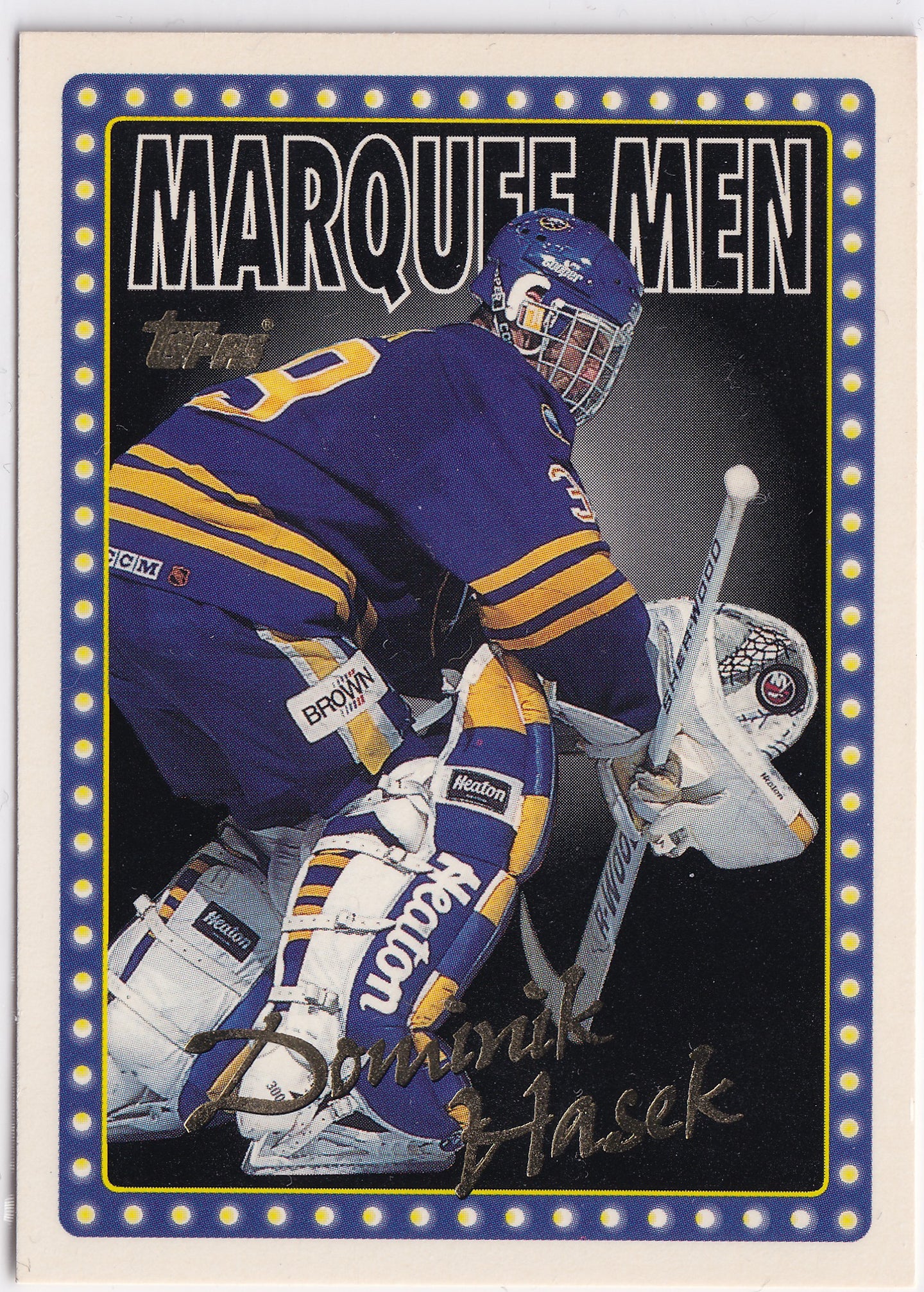 Dominik Hašek 1995–96 Topps Marquee Men #2 – Buffalo Sabres