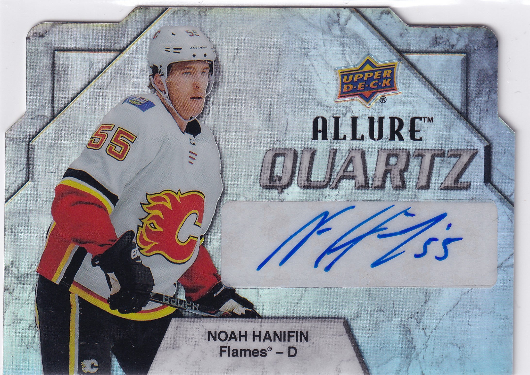 Noah Hanifin 2019-20 Upper Deck Allure Quartz Autographs #AQ-NH – Calgary Flames