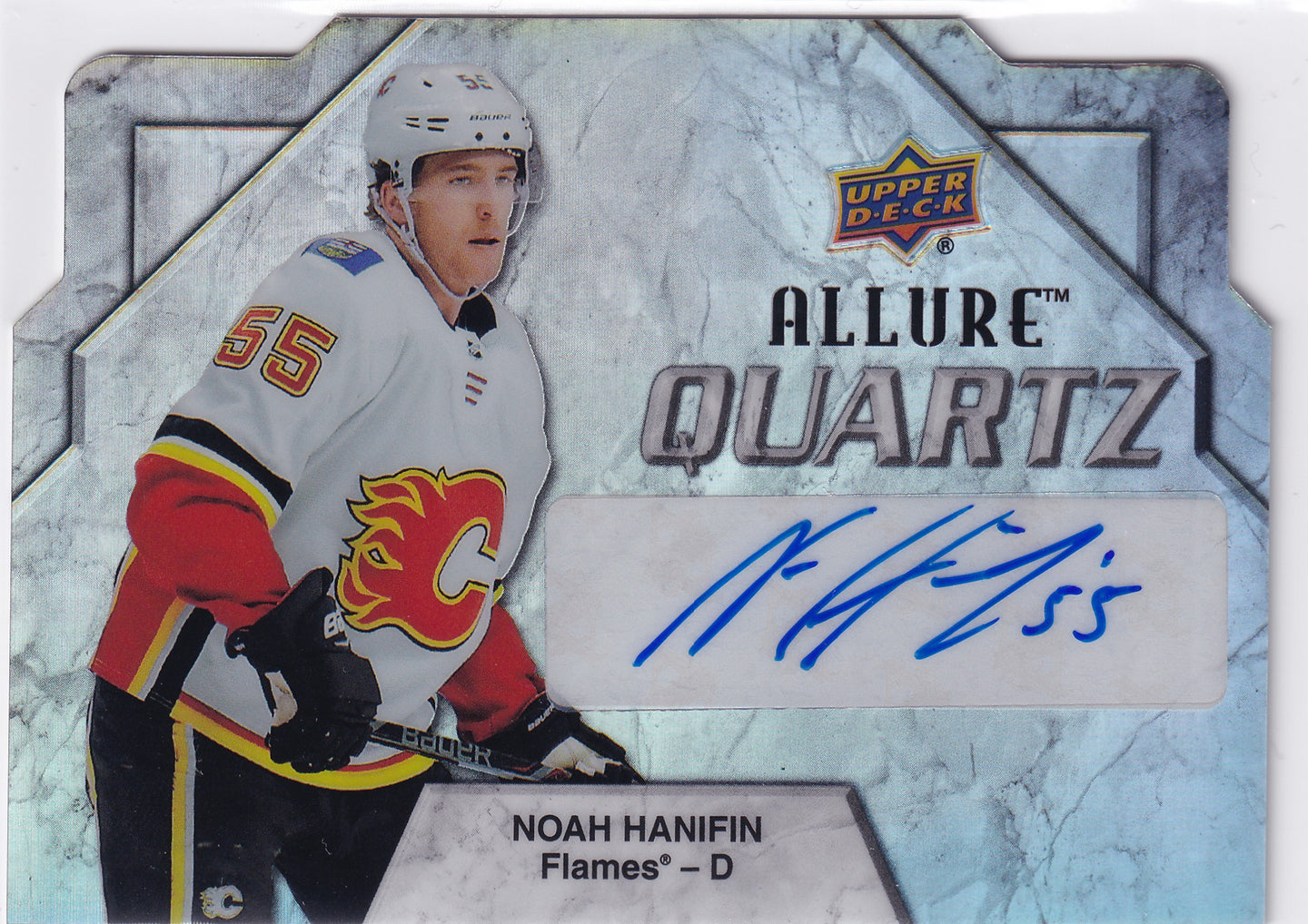 Noah Hanifin 2019-20 Upper Deck Allure Quartz Autographs #AQ-NH – Calgary Flames