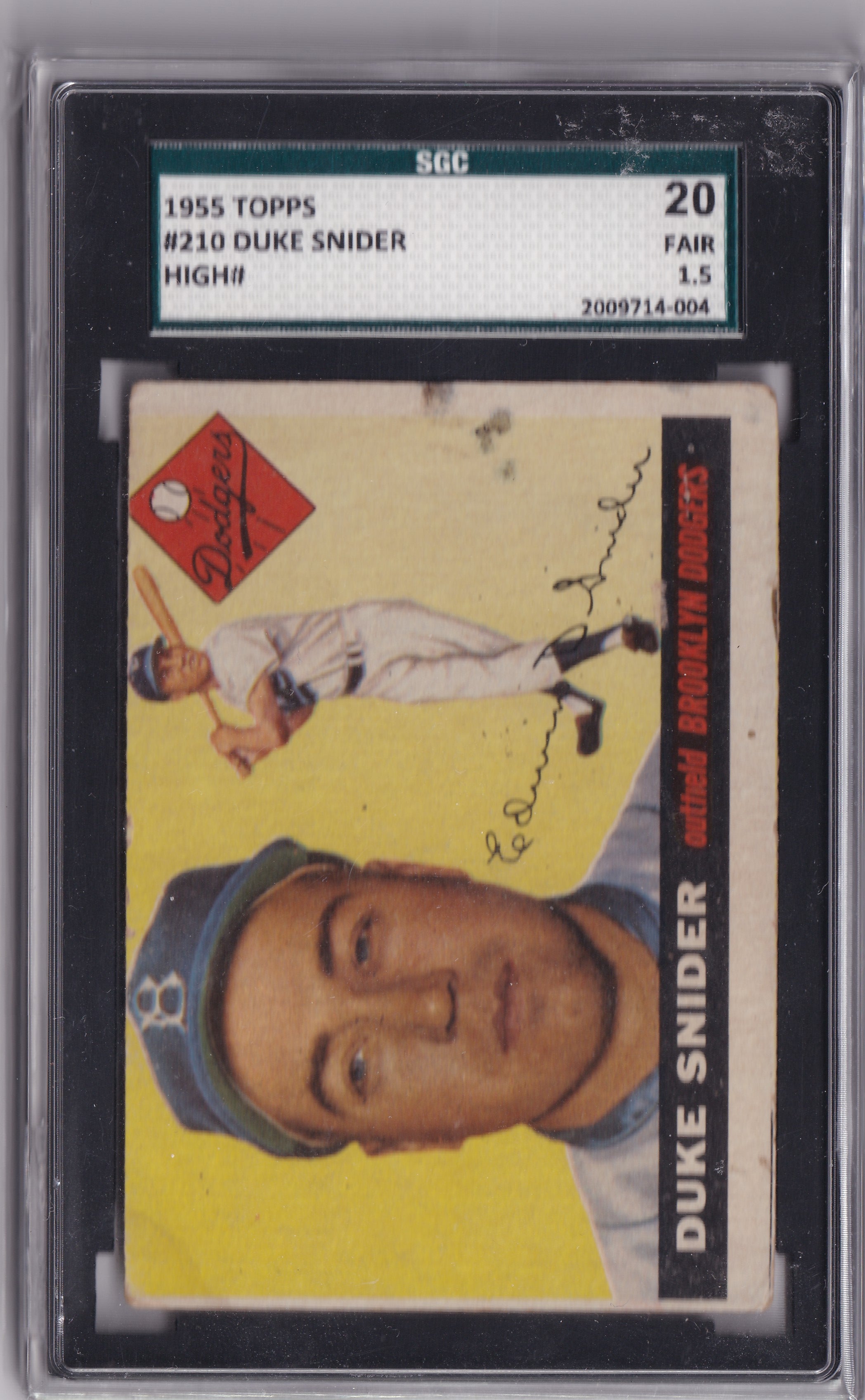 1955 Topps #210 Duke Snider High Number – SGC 1.5 Fair