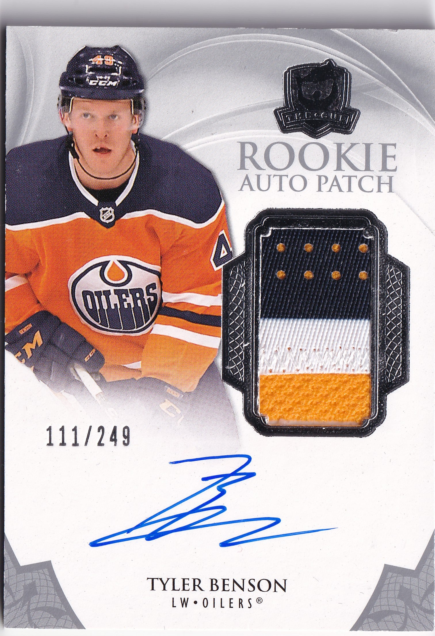 Tyler Benson 2020-21 Upper Deck The Cup Rookie Auto Patch /249 #142 – 111/249