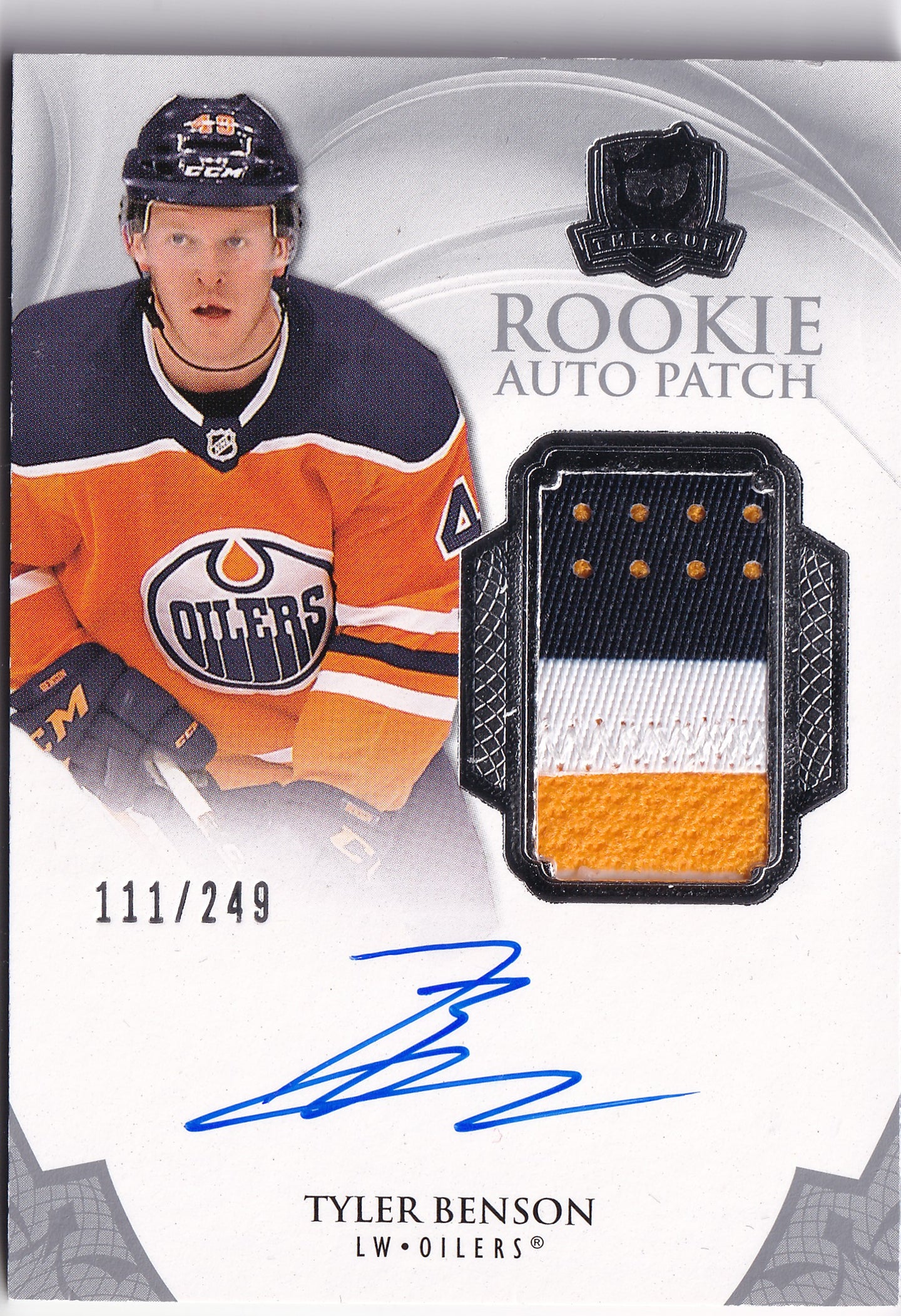 Tyler Benson 2020-21 Upper Deck The Cup Rookie Auto Patch /249 #142 – 111/249