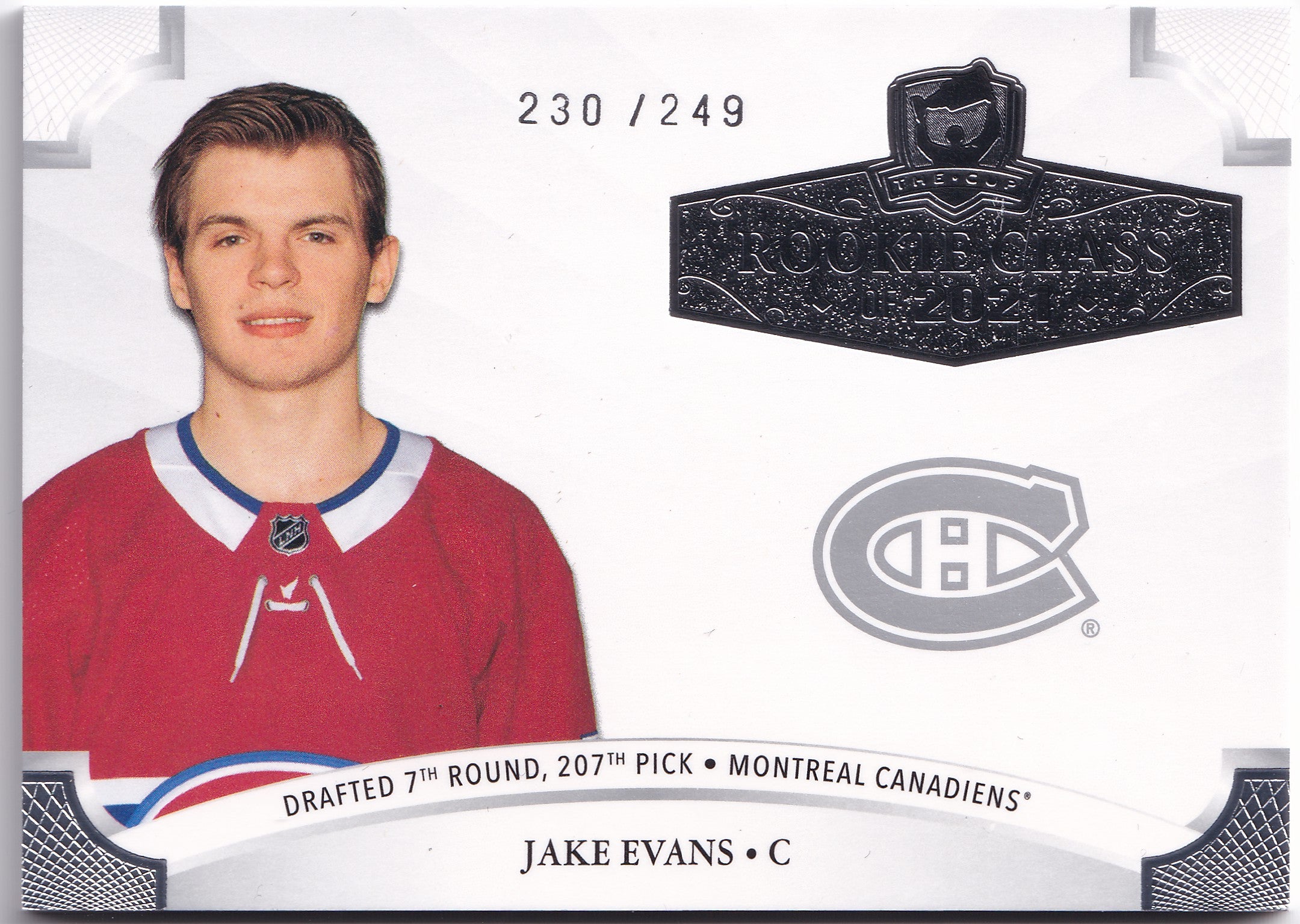 Jake Evans 2020-21 Upper Deck The Cup Rookie Class of 2021 /249 #2021-JE – 230/249
