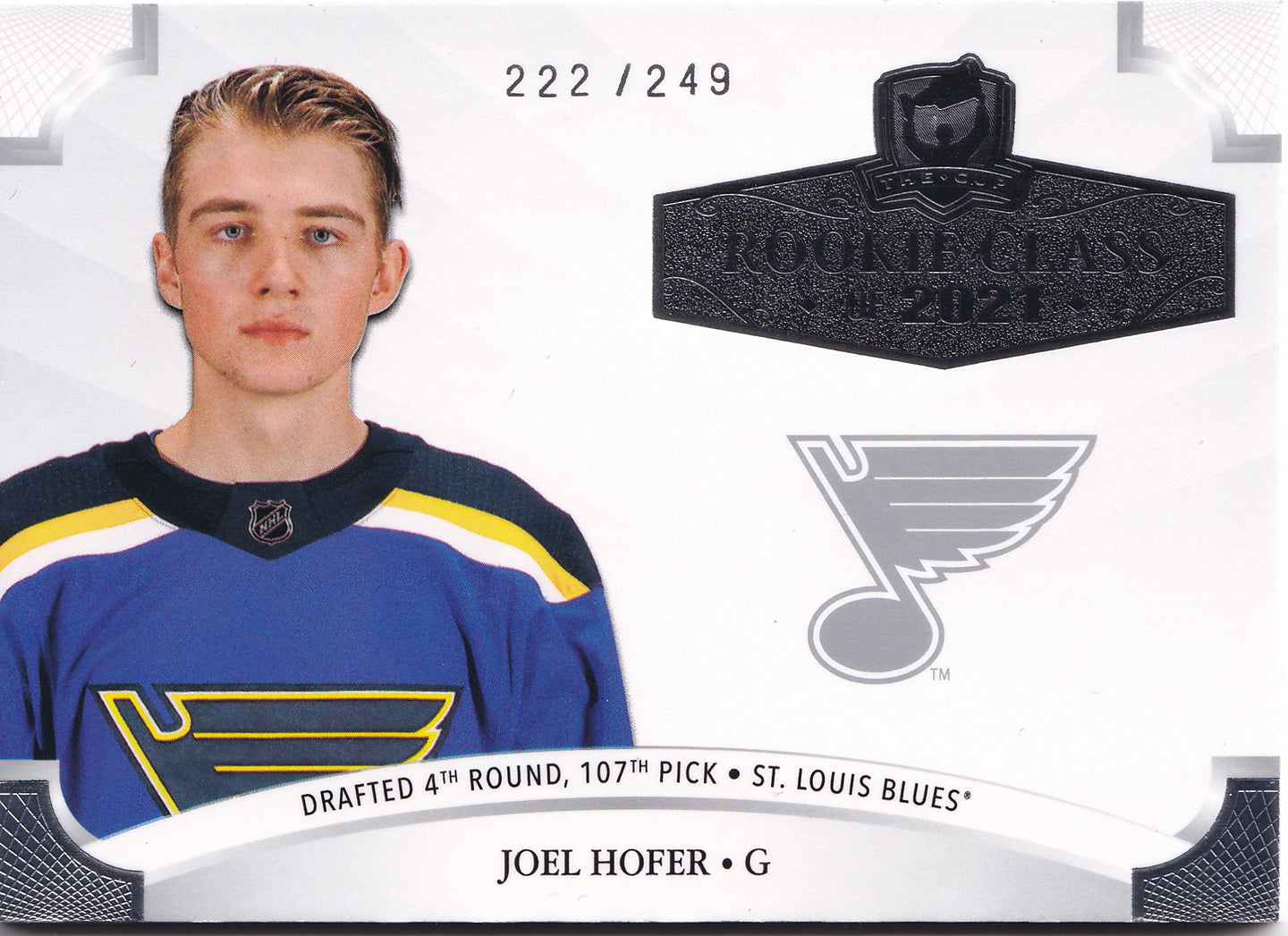 Joel Hofer 2020-21 Upper Deck The Cup Rookie Class of 2021 /249 #2020-JH – 222/249