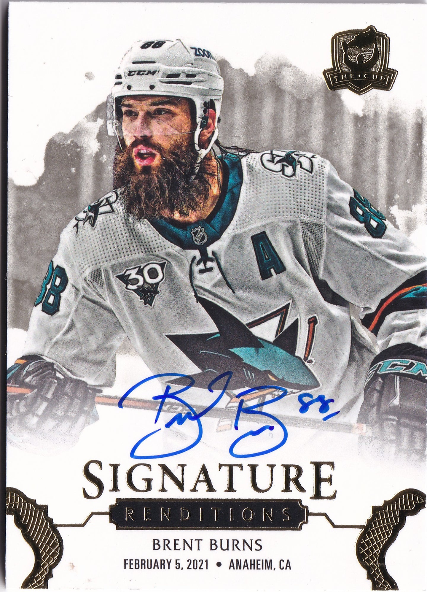 Brent Burns 2020-21 Upper Deck The Cup Signature Renditions Auto #SR-BB