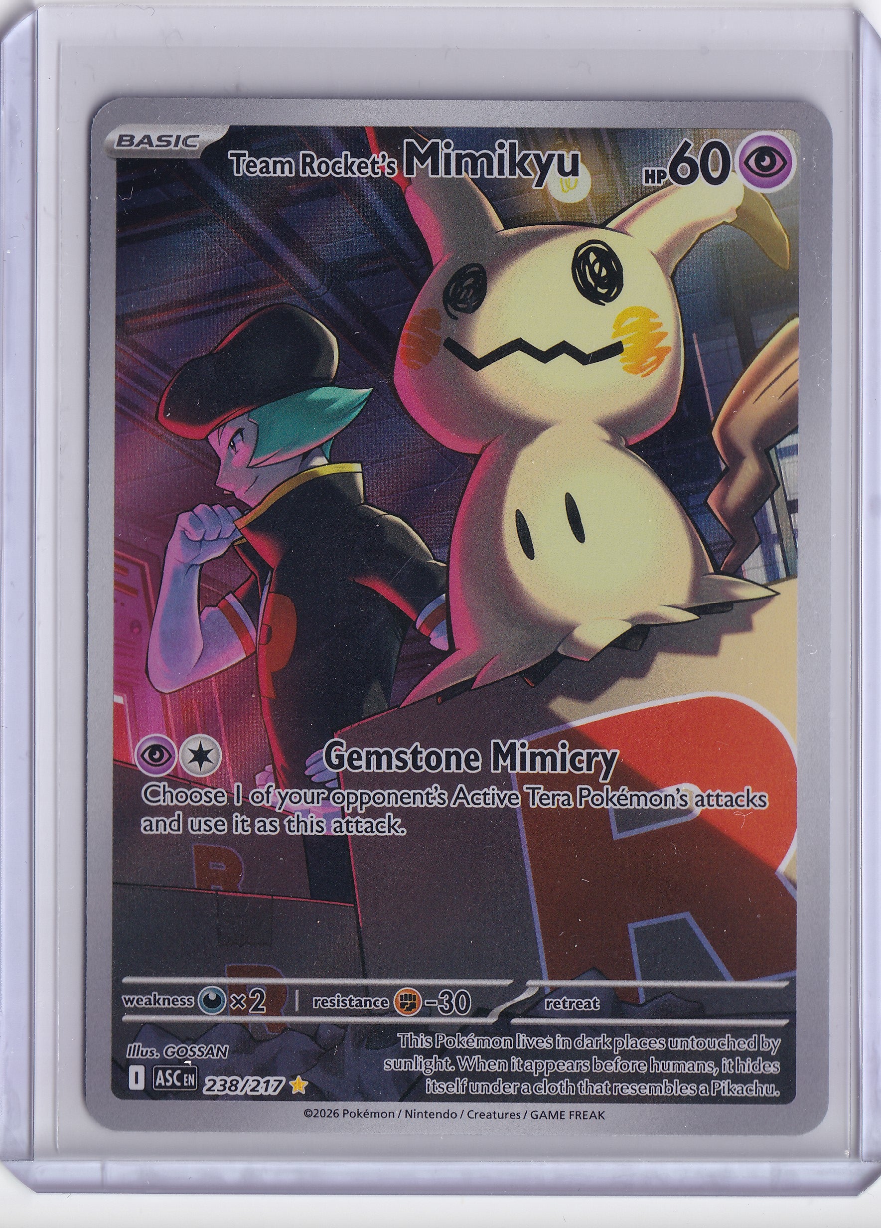 Team Rocket’s Mimikyu 238/217 – Illustration Rare – Pokémon TCG Ascended Heroes