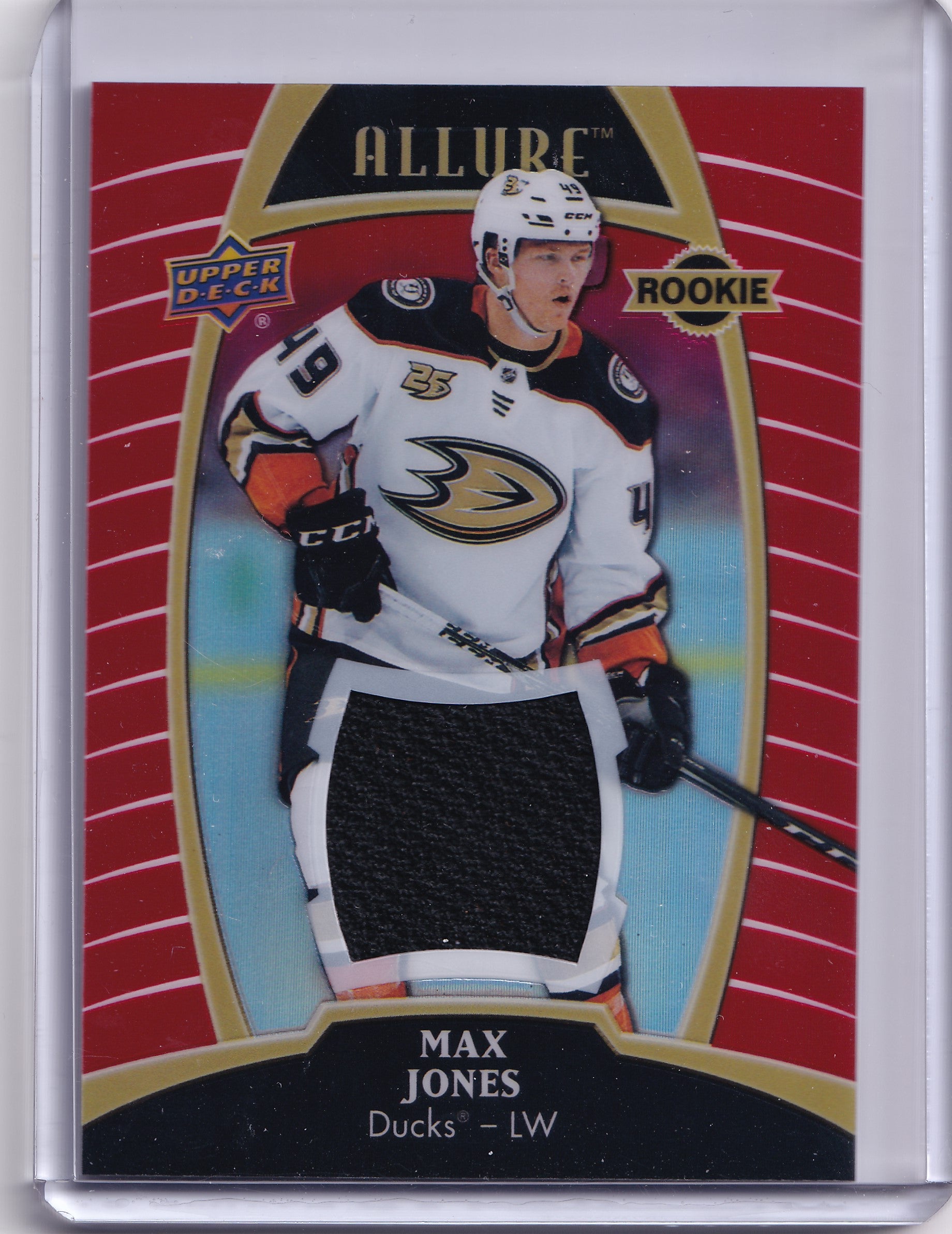 Max Jones – 2019-20 Upper Deck Allure Red Rainbow Jersey #72 RC