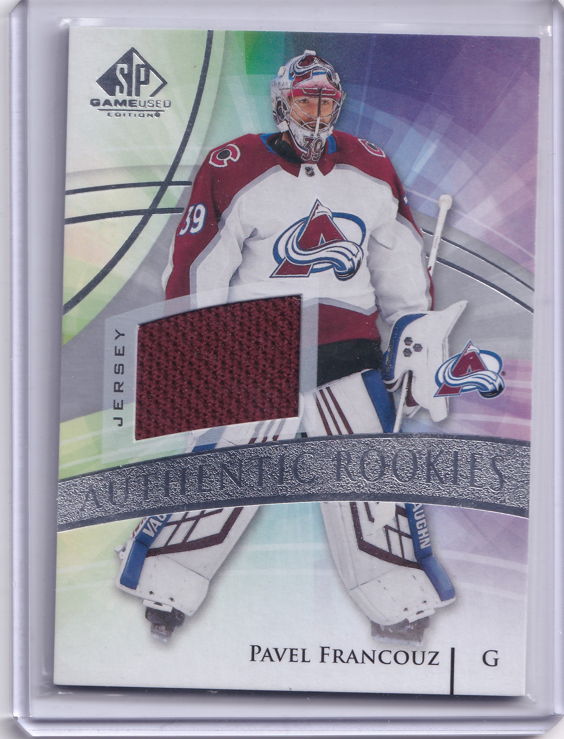 Pavel Francouz – 2020-21 SP Game Used Authentic Rookies Silver Jersey #197 – Rookie Memorabilia