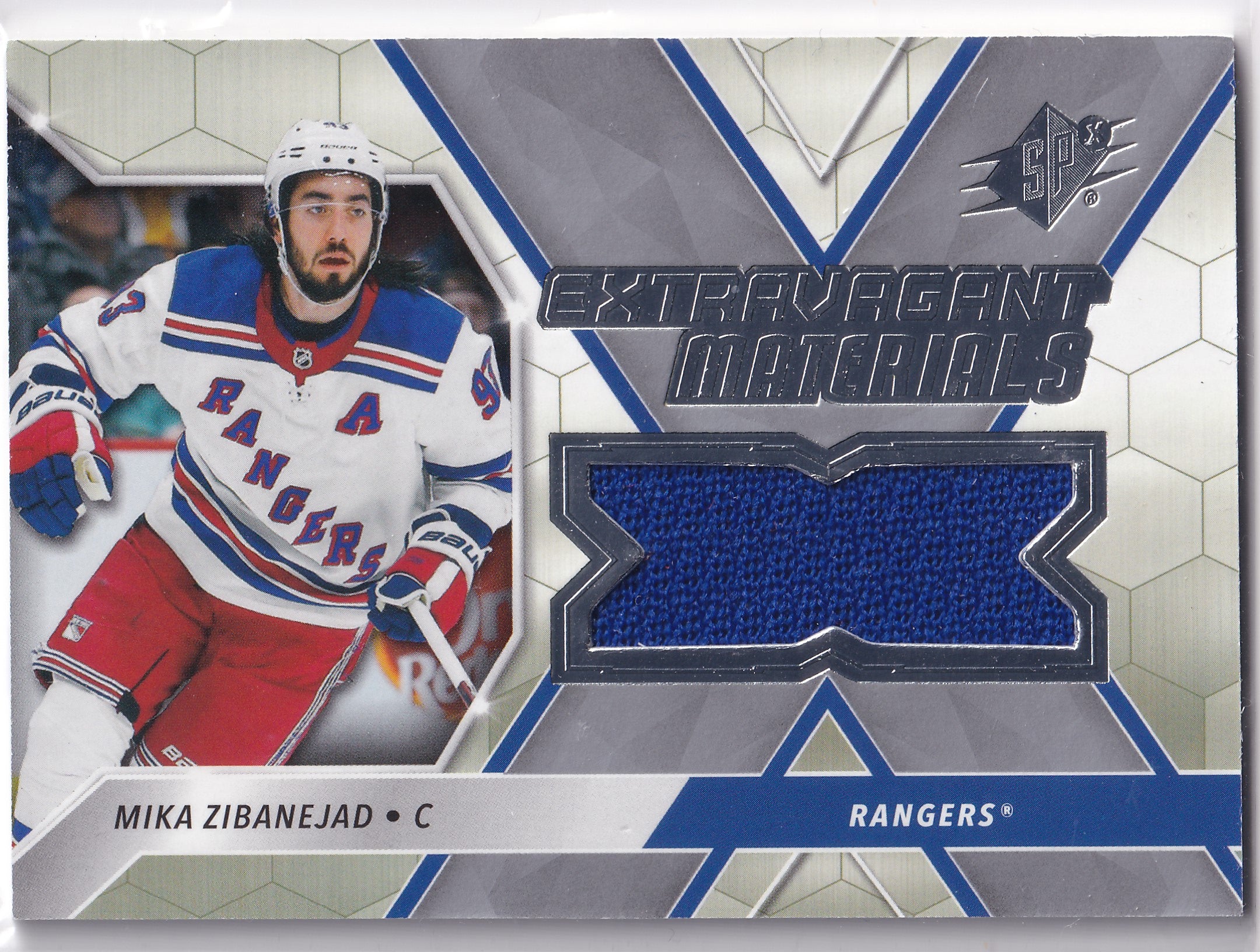 Mika Zibanejad – 2020-21 Upper Deck SPx Extravagant Materials – #EX-MZ