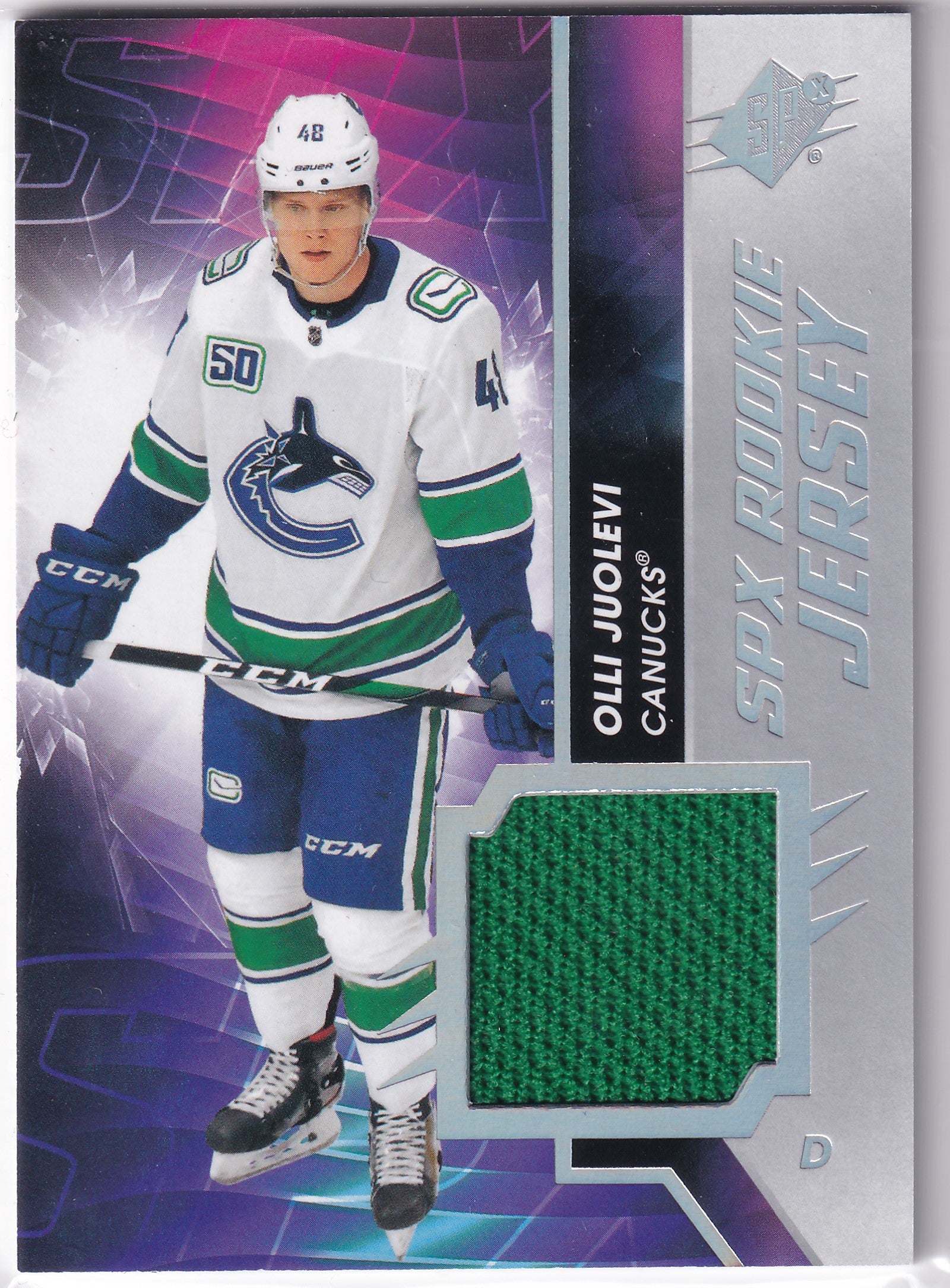 Olli Juolevi – 2020-21 Upper Deck SPx Rookie Jersey – #RJ-OJ