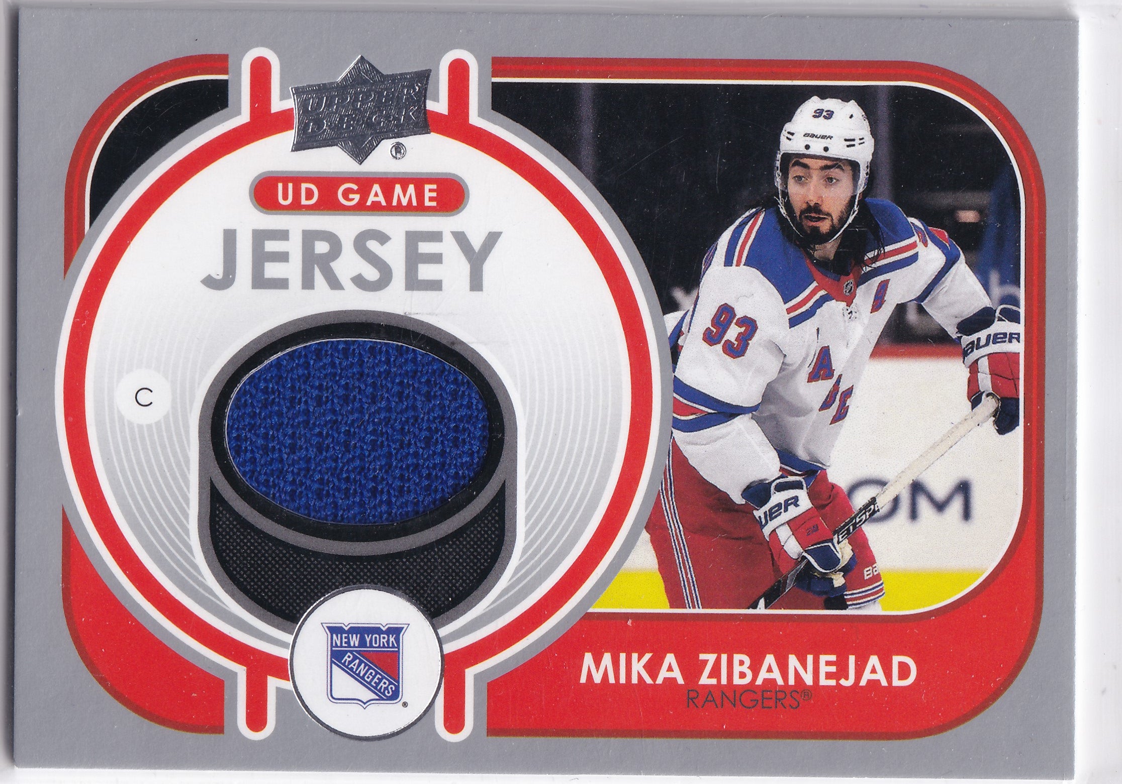 Mika Zibanejad – 2021-22 Upper Deck Series 1 UD Game Jersey – #GJ-MZ