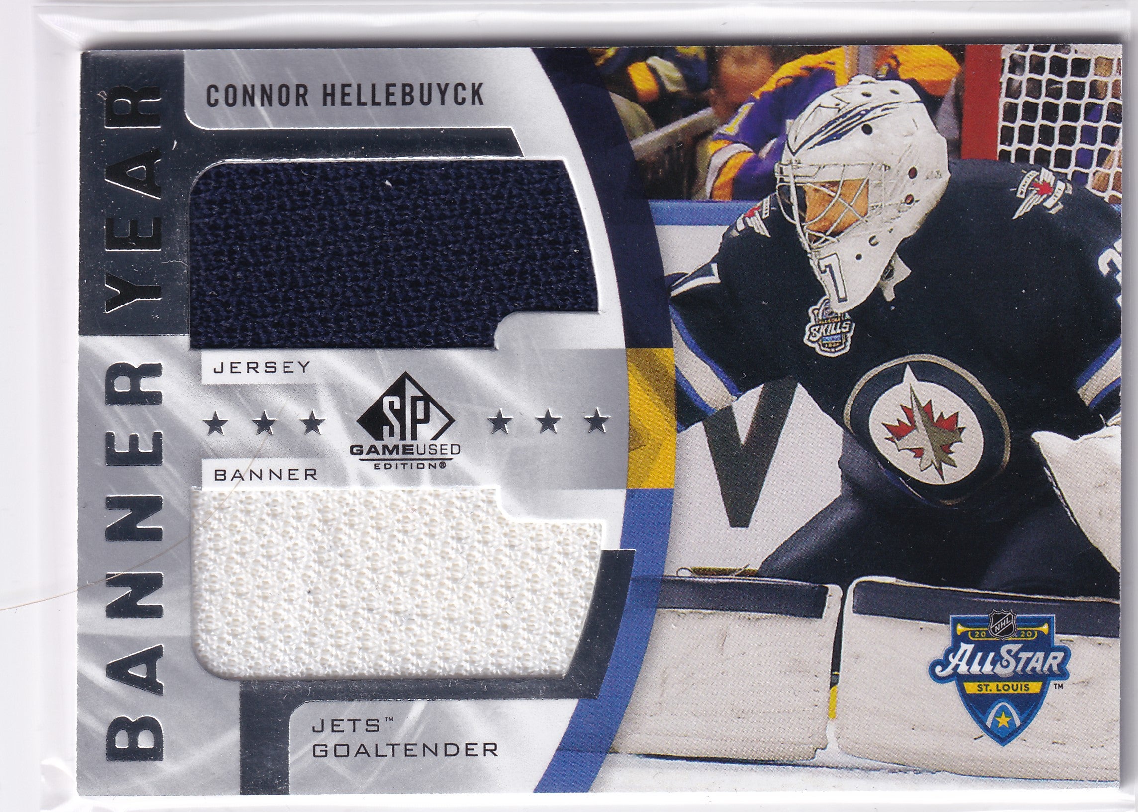 Connor Hellebuyck – 2020-21 SP Game Used All-Star Banner-Jersey Relics #BYJ-CH