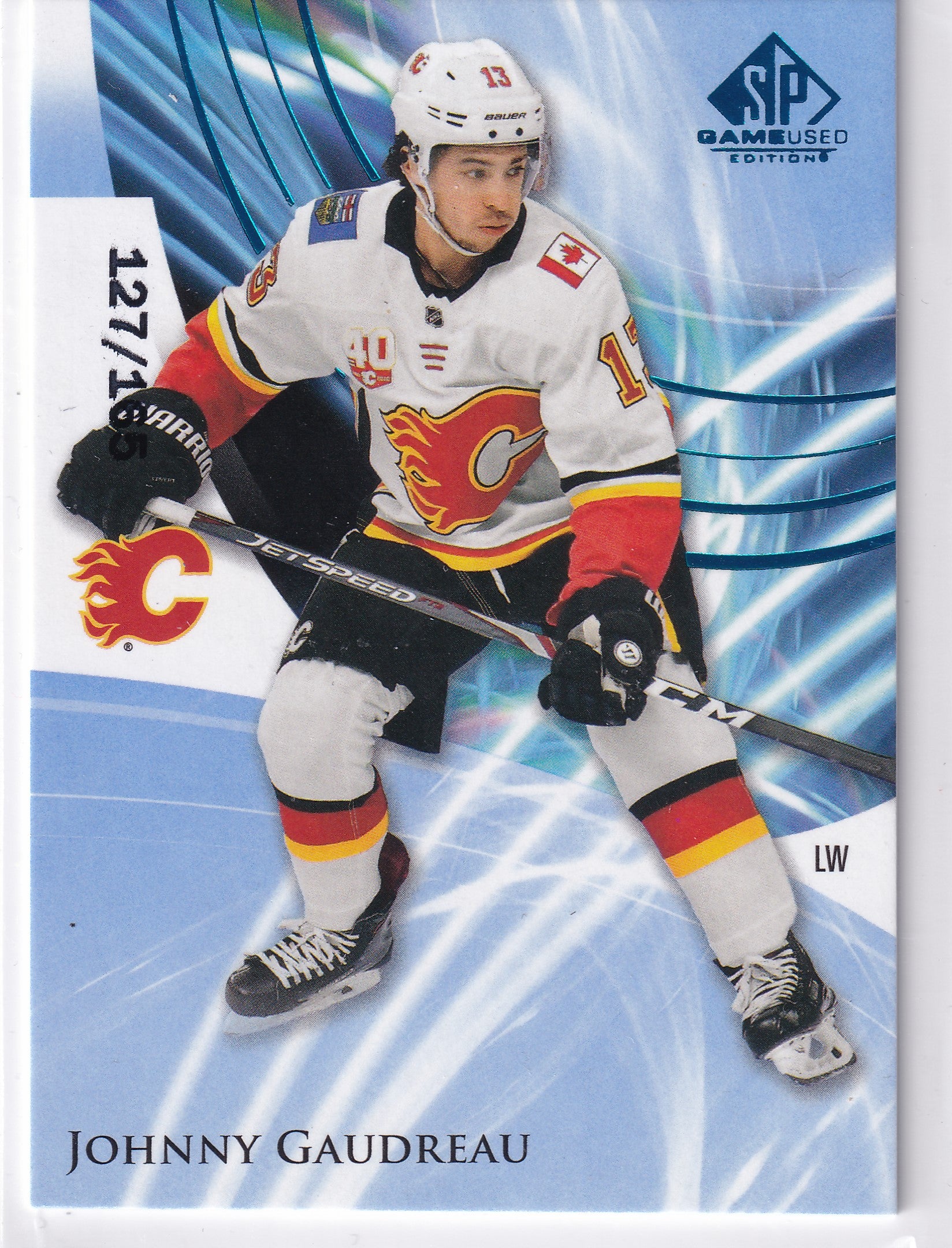 Johnny Gaudreau – 2020-21 SP Game Used Blue Burst #33 /165 – 127/165