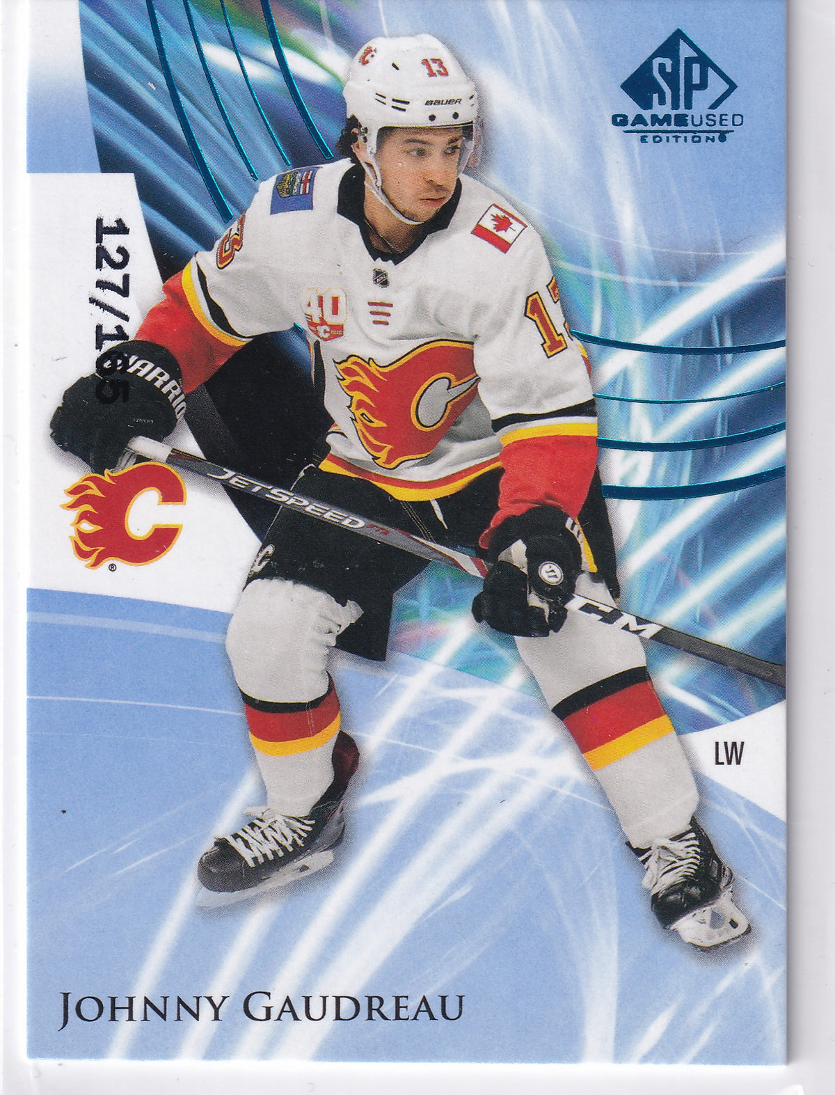 Johnny Gaudreau – 2020-21 SP Game Used Blue Burst #33 /165 – 127/165