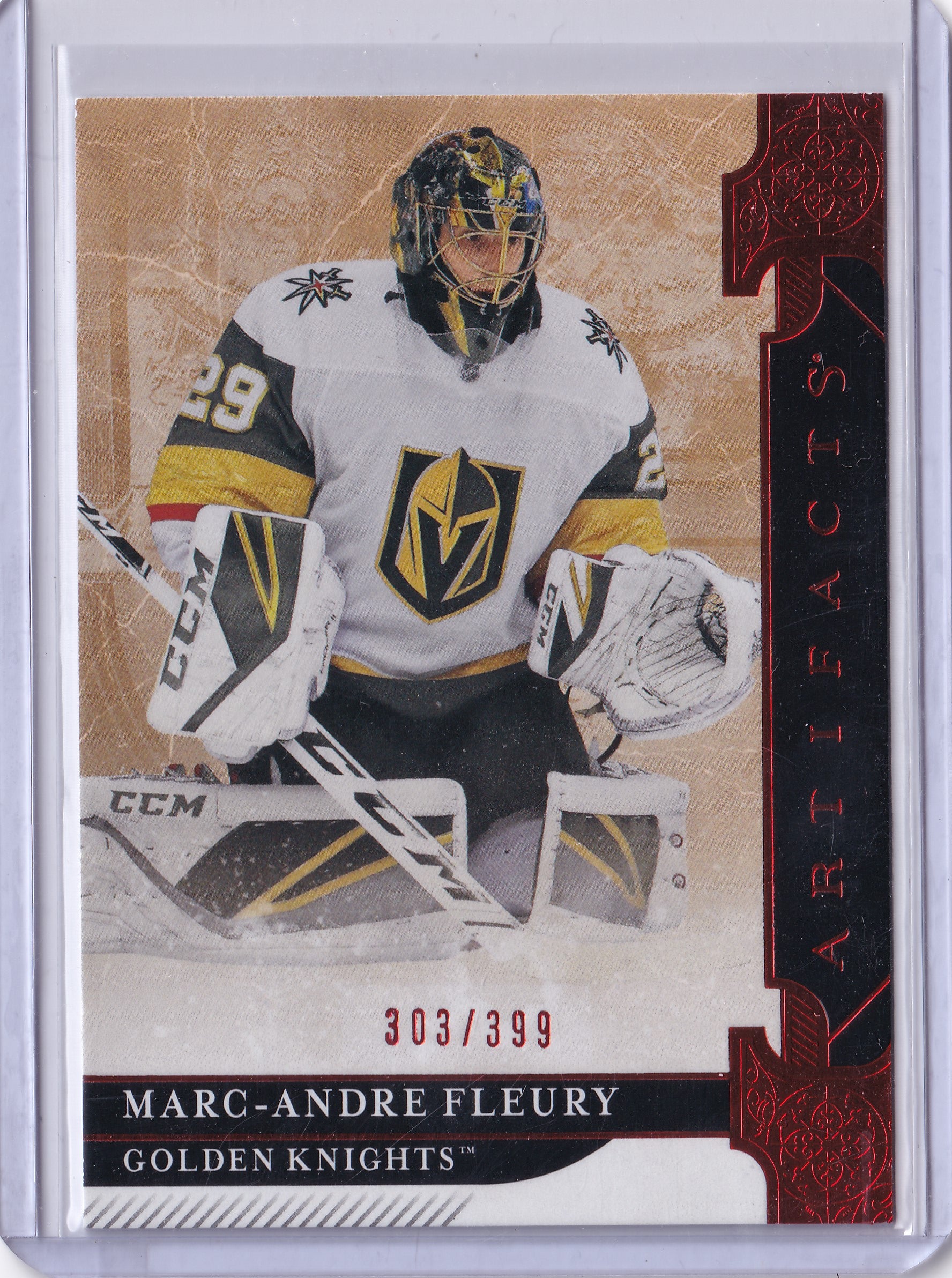 Marc-André Fleury – 2019-20 Upper Deck Artifacts Ruby #107 /399 – 303/399