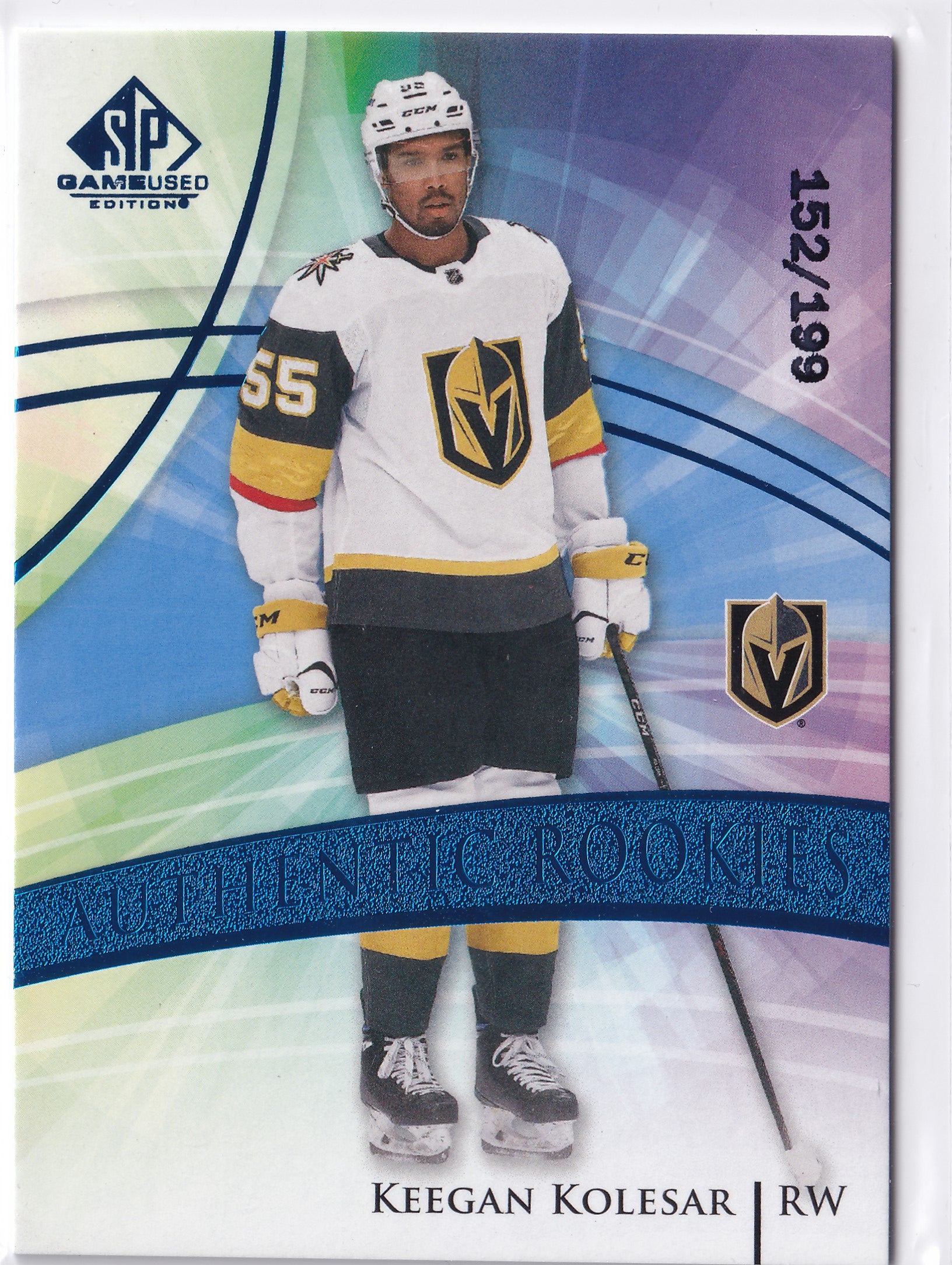 Keegan Kolesar – 2020-21 SP Game Used Authentic Rookies Blue Burst #167 /199 RC