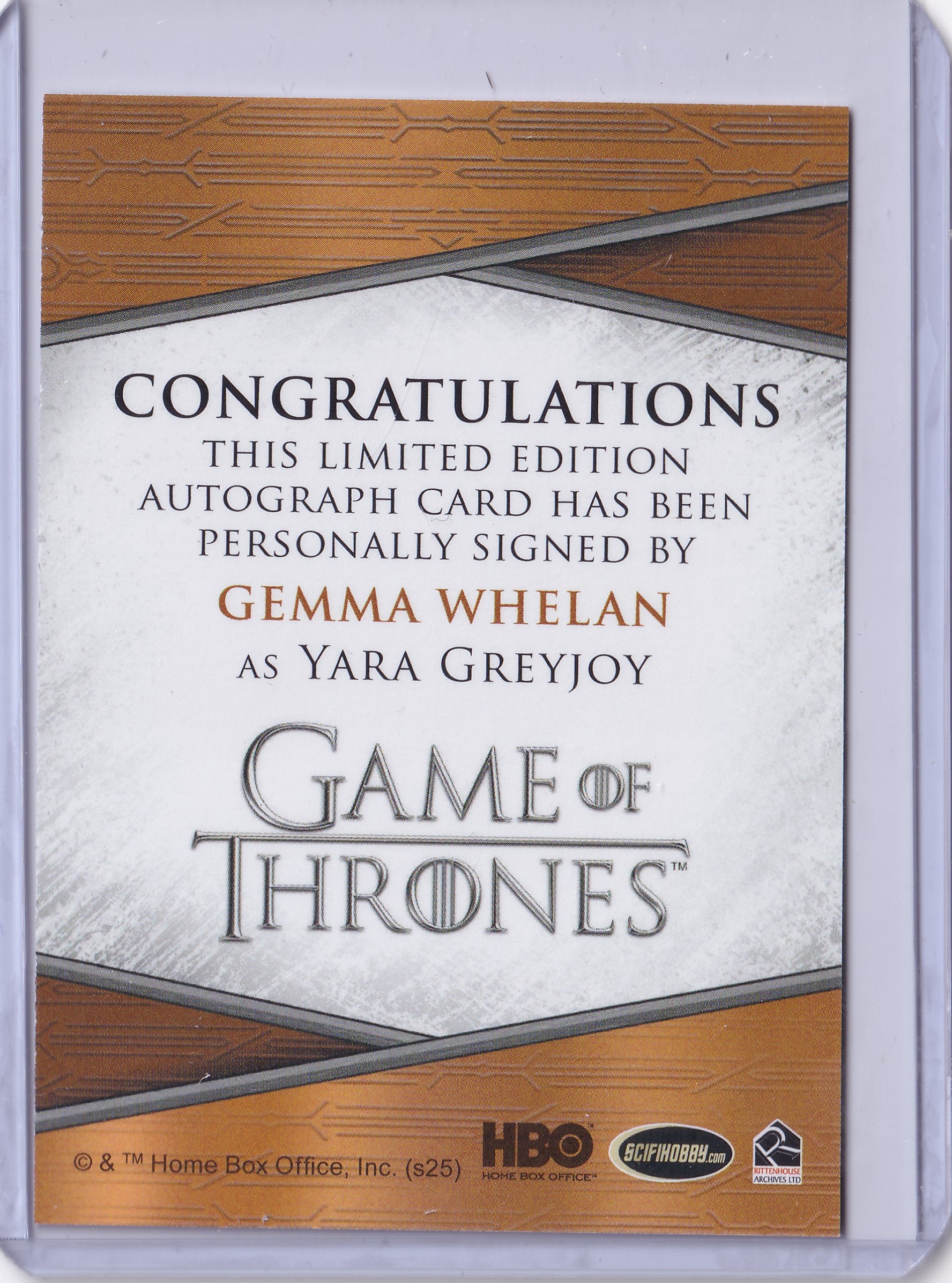 Gemma Whelan as Yara Greyjoy – Quotable Autograph – 2025 Game of Thrones: The Great Houses