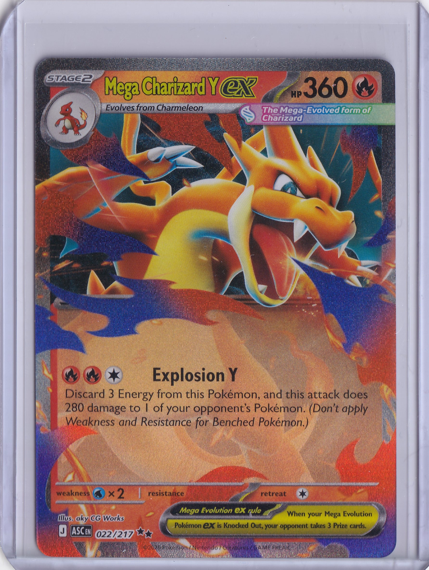 Mega Charizard Y ex 022/217 – Double Rare – Pokémon TCG Ascended Heroes