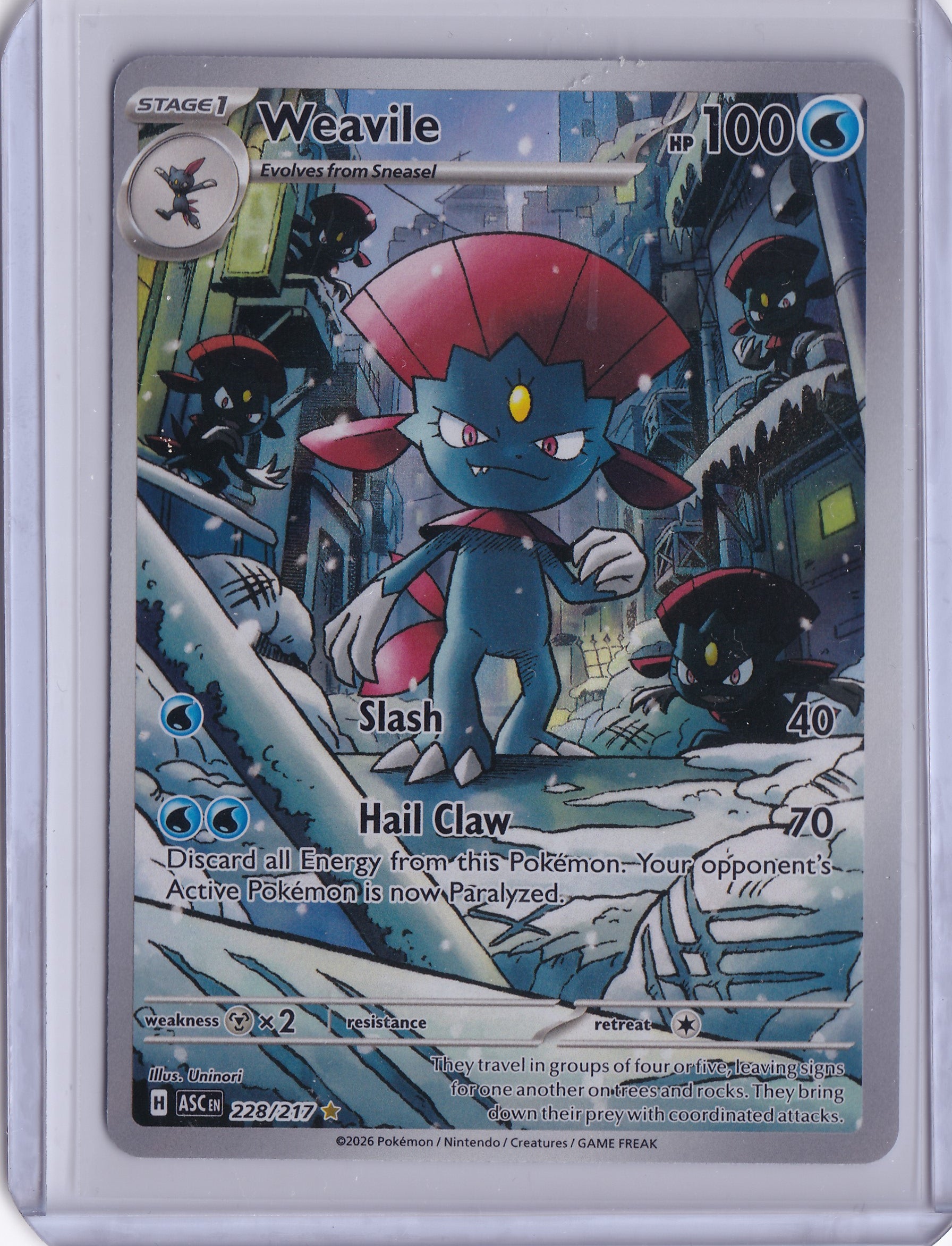 Weavile 228/217 – Illustration Rare – Pokémon TCG Ascended Heroes