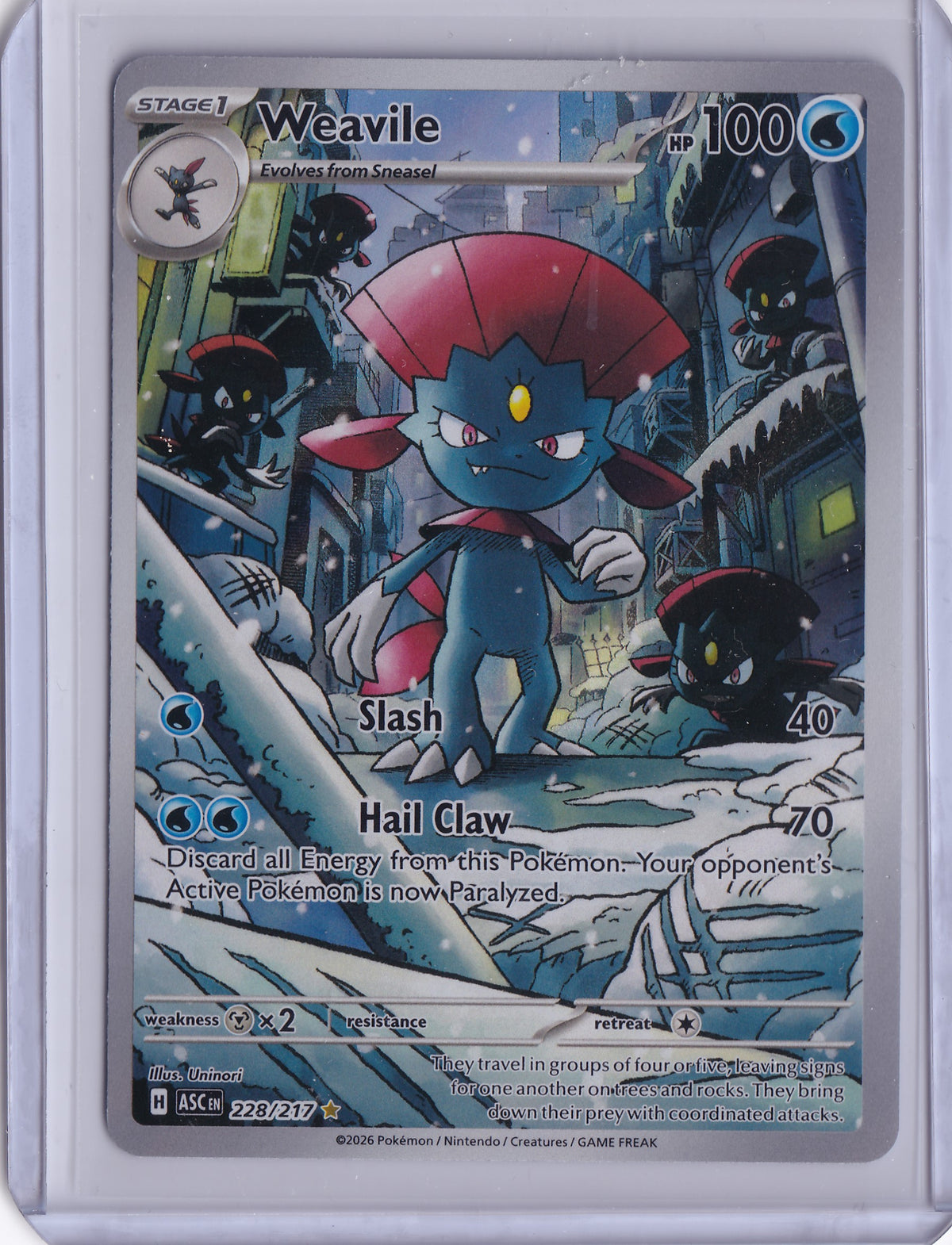Weavile 228/217 – Illustration Rare – Pokémon TCG Ascended Heroes