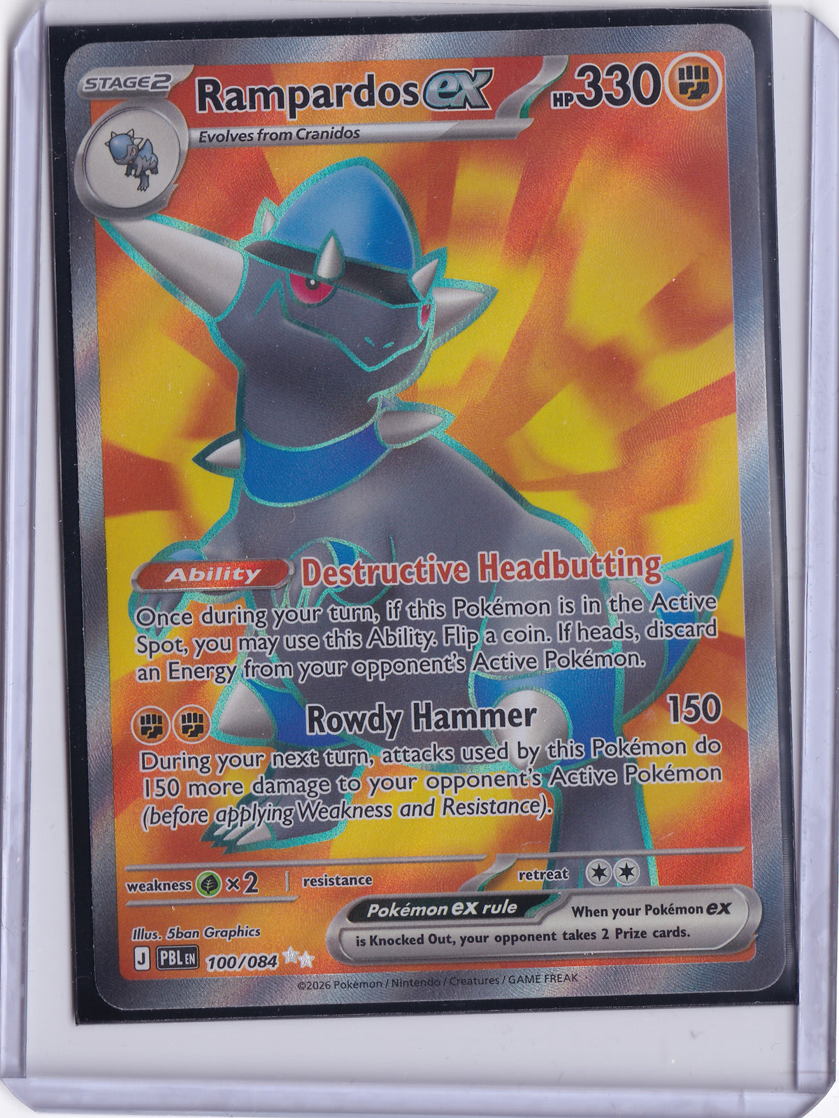 Rampardos ex 100/084 – Ultra Rare – Pokémon TCG Pitch Black