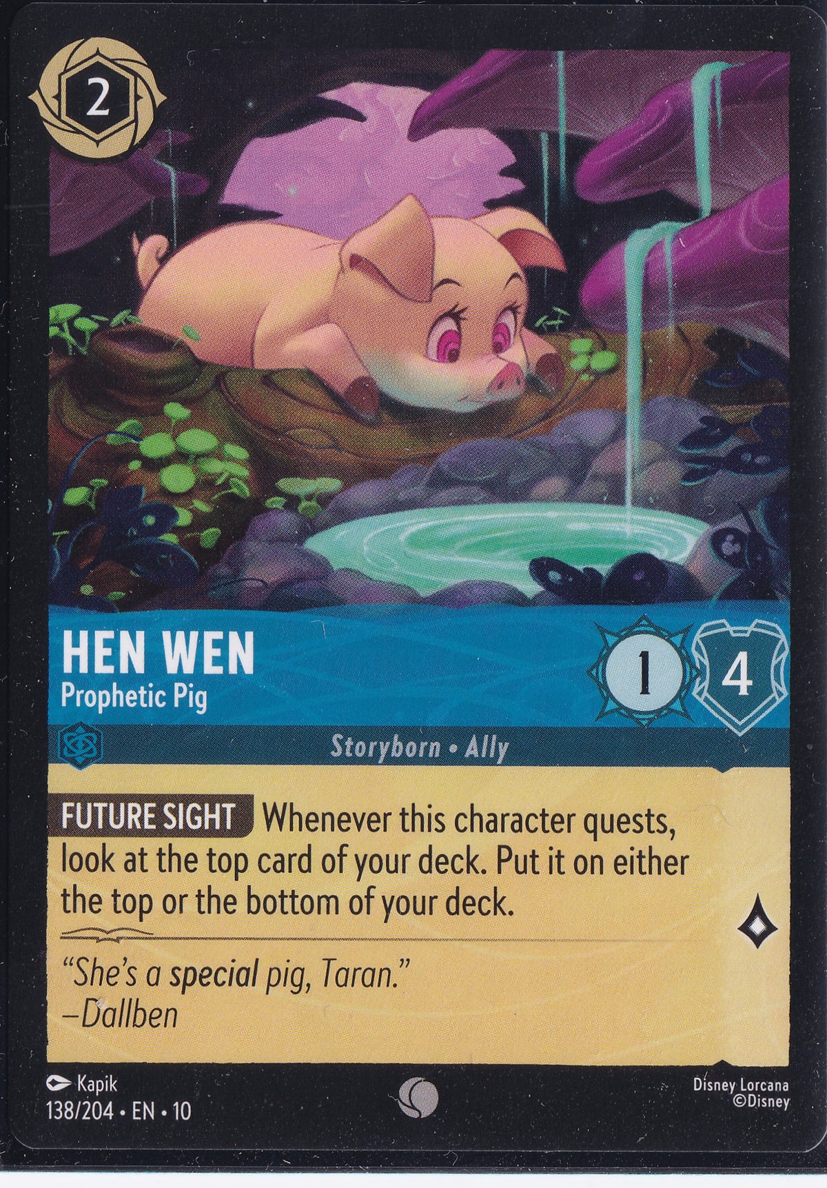 Hen Wen – Prophetic Pig 138/204 – Disney Lorcana Whispers in the Well