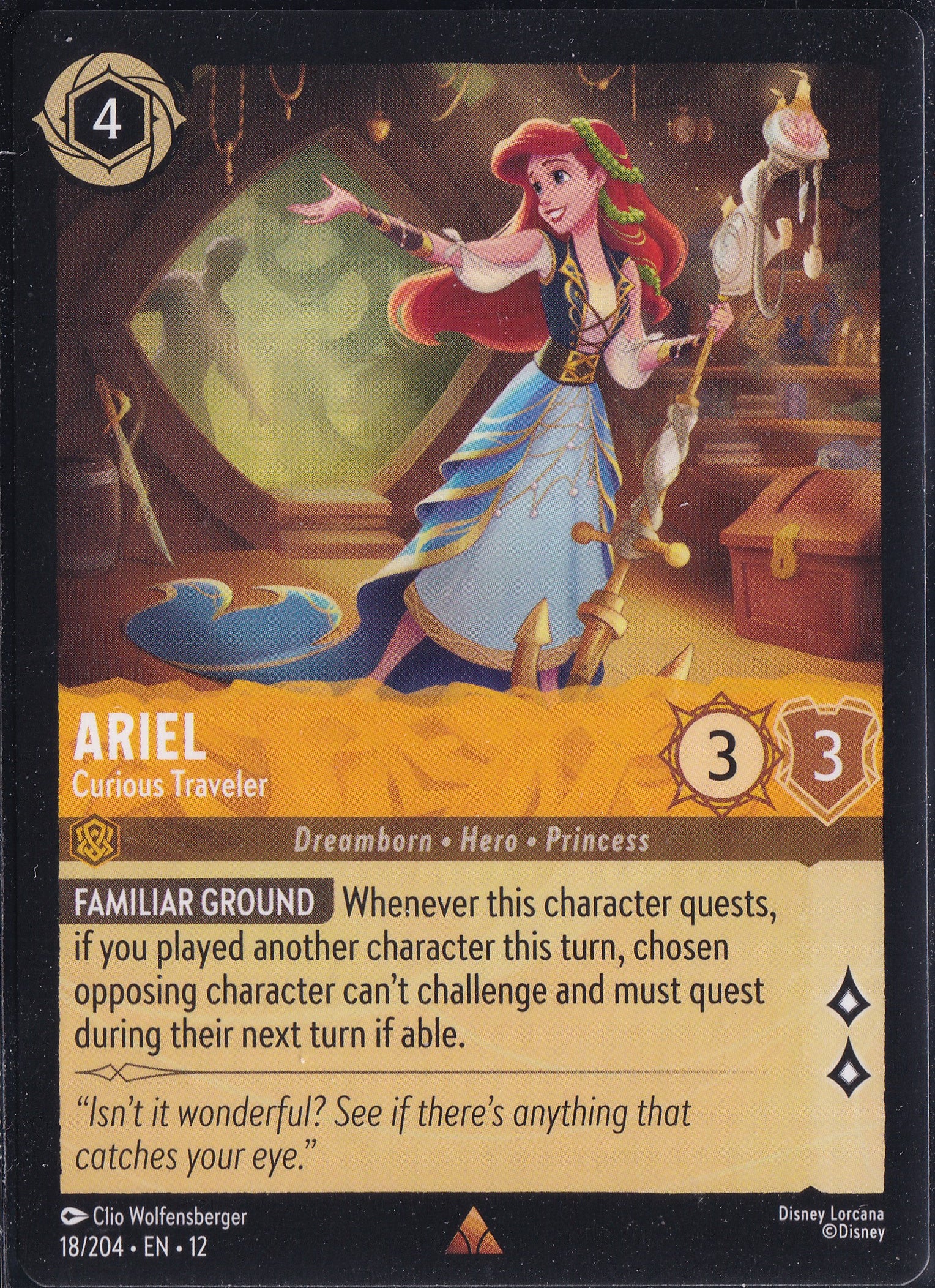 Ariel – Curious Traveler 18/204 – Disney Lorcana Wilds Unknown