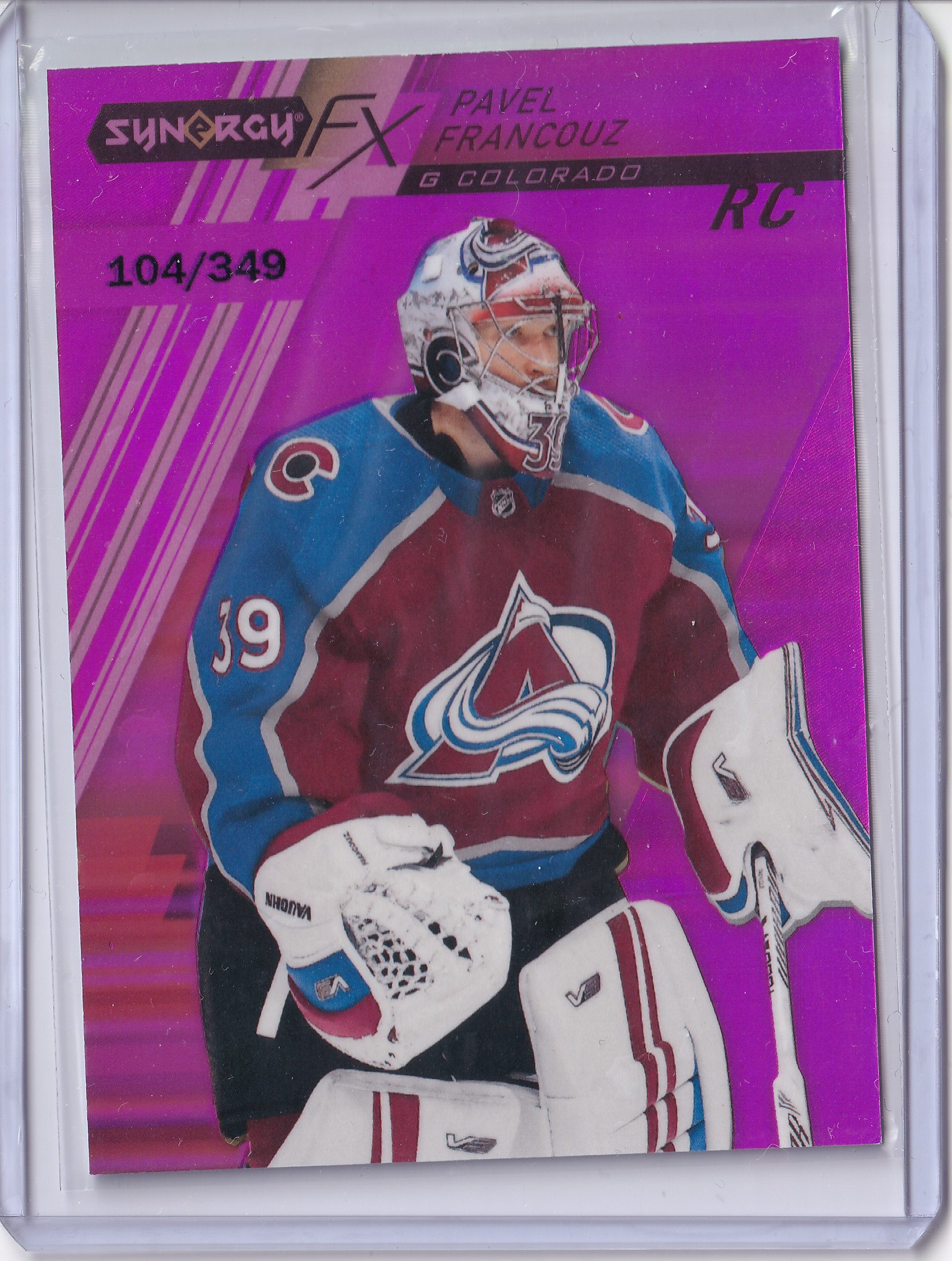 Pavel Francouz – 2020-21 Upper Deck Synergy FX Rookies Purple RC #FXR-PF 104/349 – Colorado Avalanche
