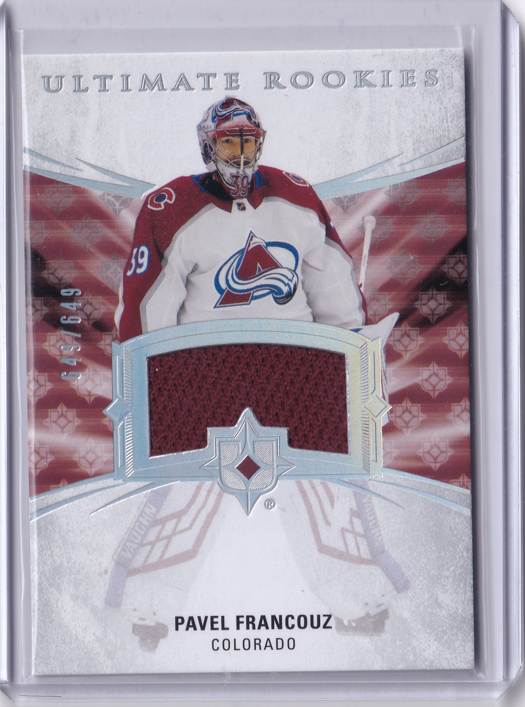 Pavel Francouz #159 – Ultimate Rookies Jersey 049/649 – 2020-21 Upper Deck Ultimate Collection
