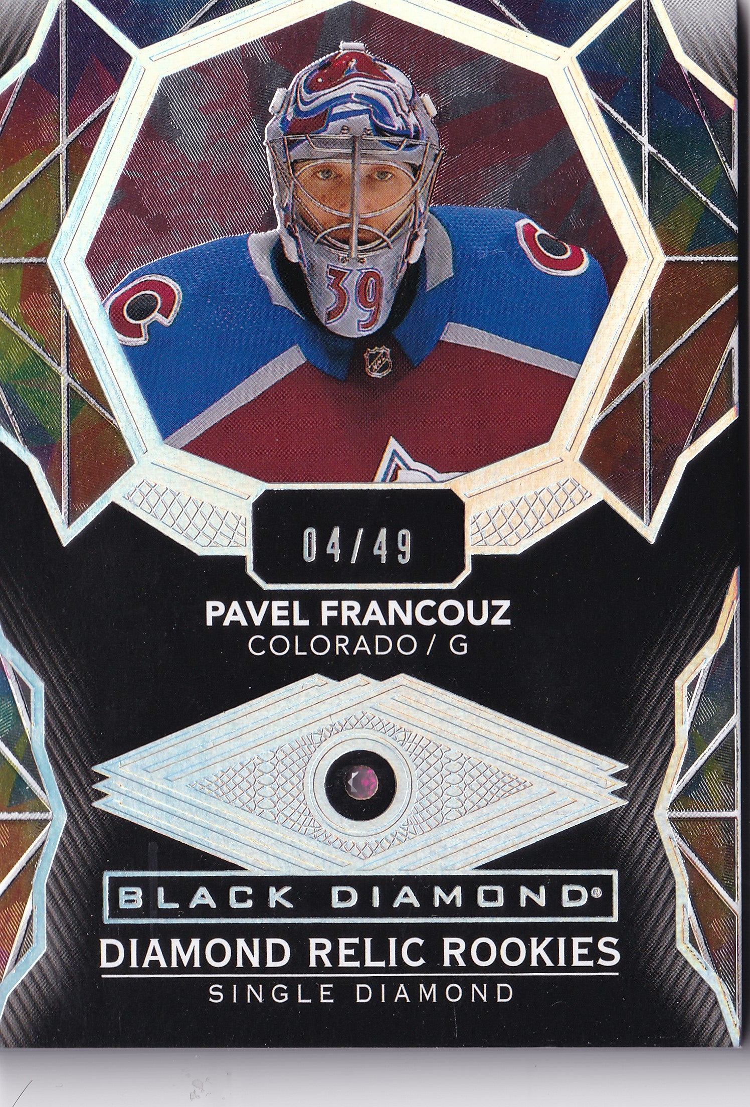 Pavel Francouz BDR-PF – Diamond Relic Rookies Ruby 04/49 – 2020-21 Upper Deck Black Diamond