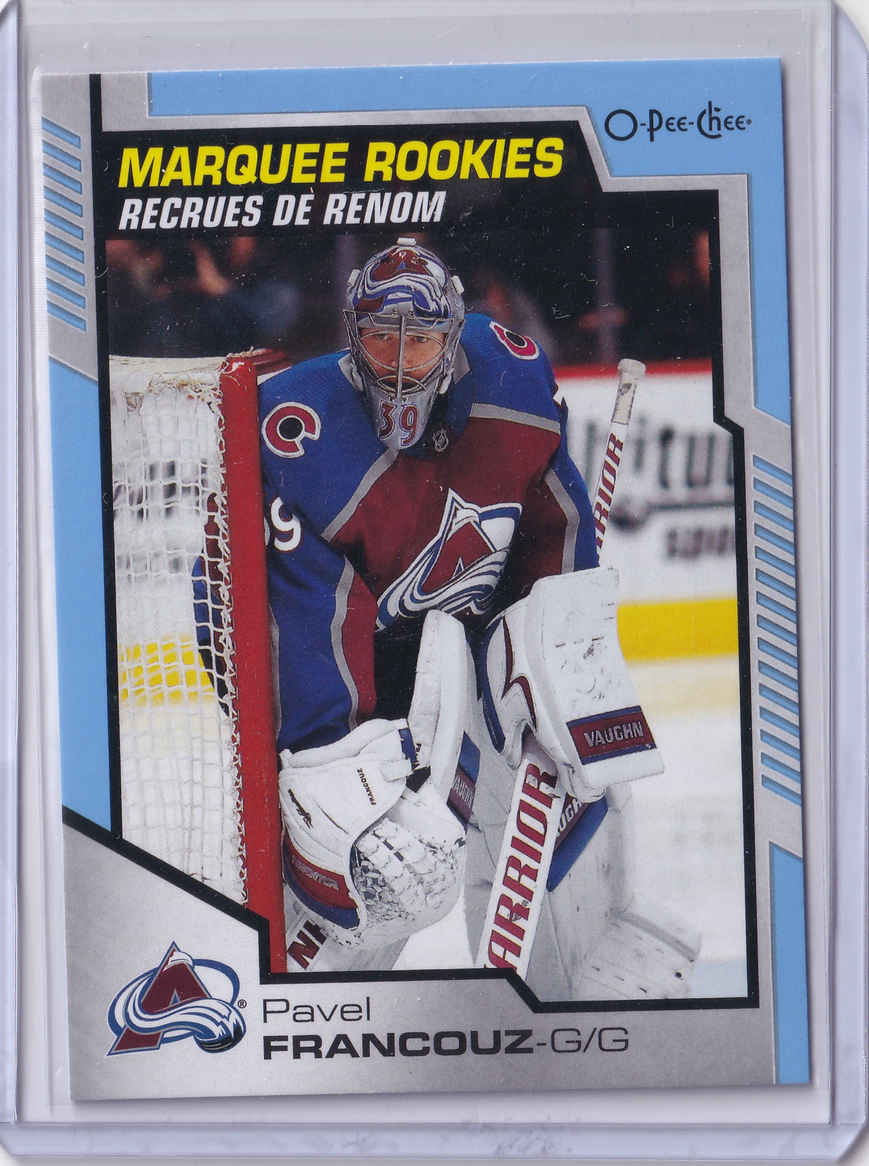 Pavel Francouz – 2020-21 Upper Deck O-Pee-Chee Update Marquee Rookies Blue Border RC #648 – Colorado Avalanche