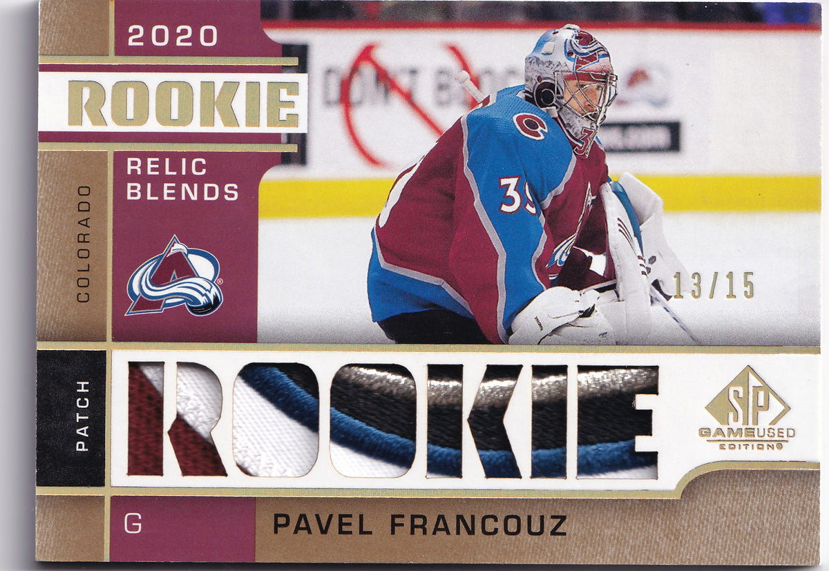 Pavel Francouz RB-PF – Rookie Relic Blends Patch 13/15 – 2020-21 SP Game Used