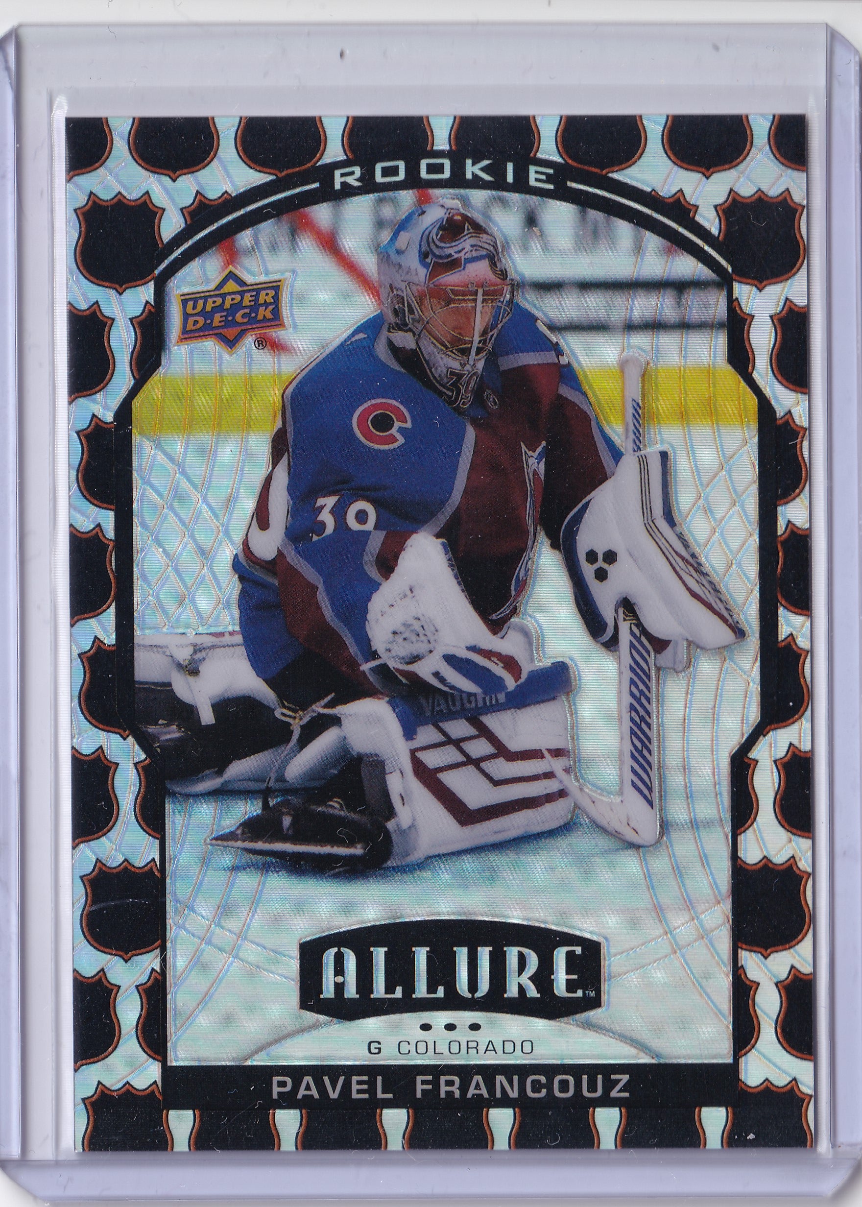 Pavel Francouz – 2020-21 Upper Deck Allure 1945 Shield Rookie RC #73 /45 – Colorado Avalanche