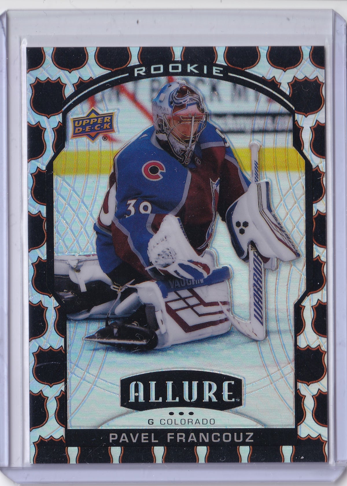 Pavel Francouz – 2020-21 Upper Deck Allure 1945 Shield Rookie RC #73 /45 – Colorado Avalanche