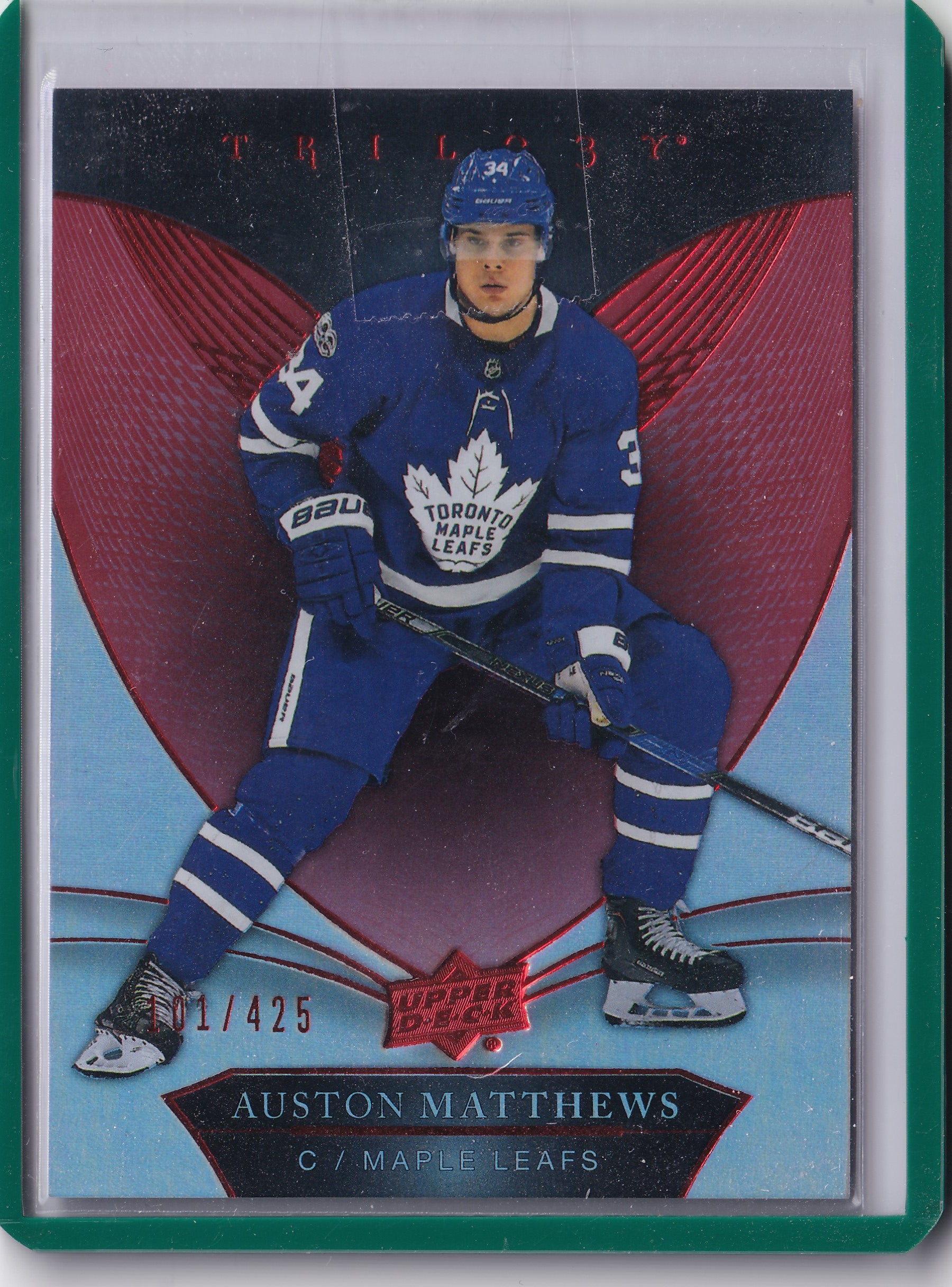 Auston Matthews – 2018-19 Upper Deck Trilogy Red Foil #20 /425