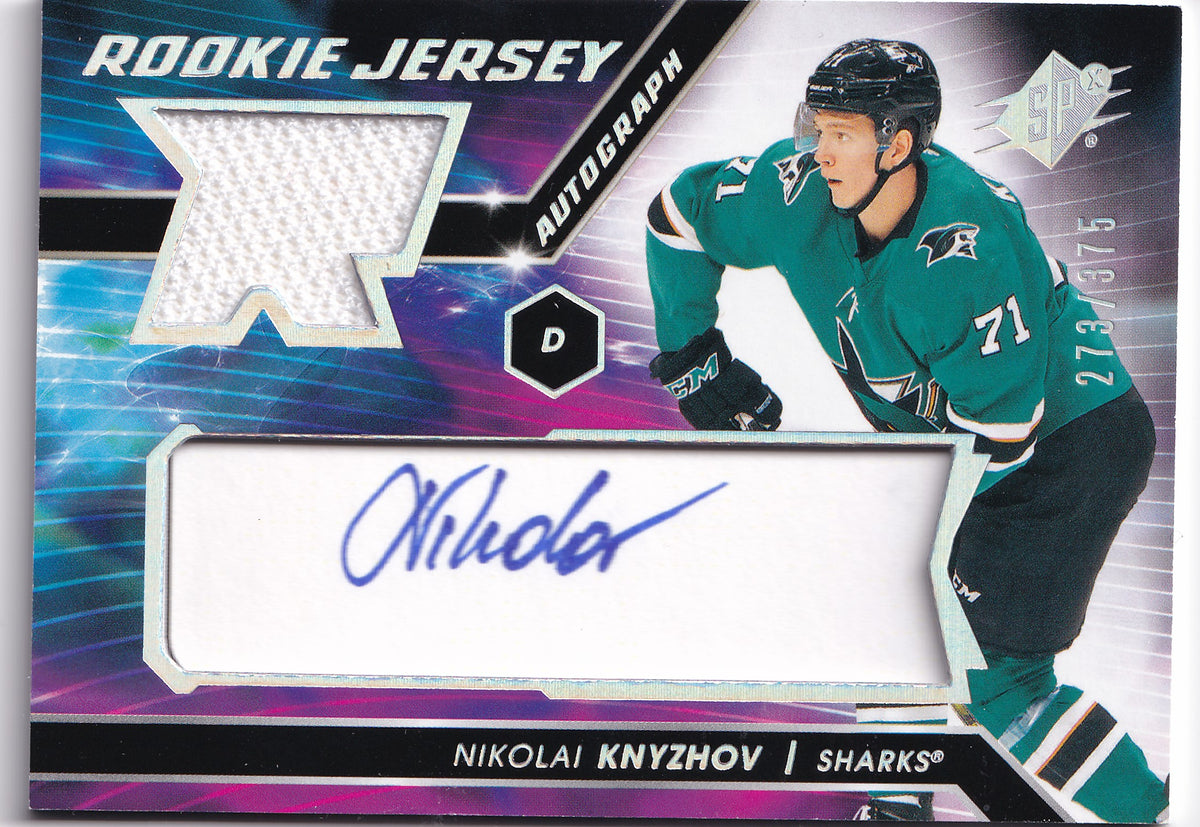 Nikolai Knyzhov – 2020-21 Upper Deck SPx Rookie Autographed Jersey /375 – San Jose Sharks