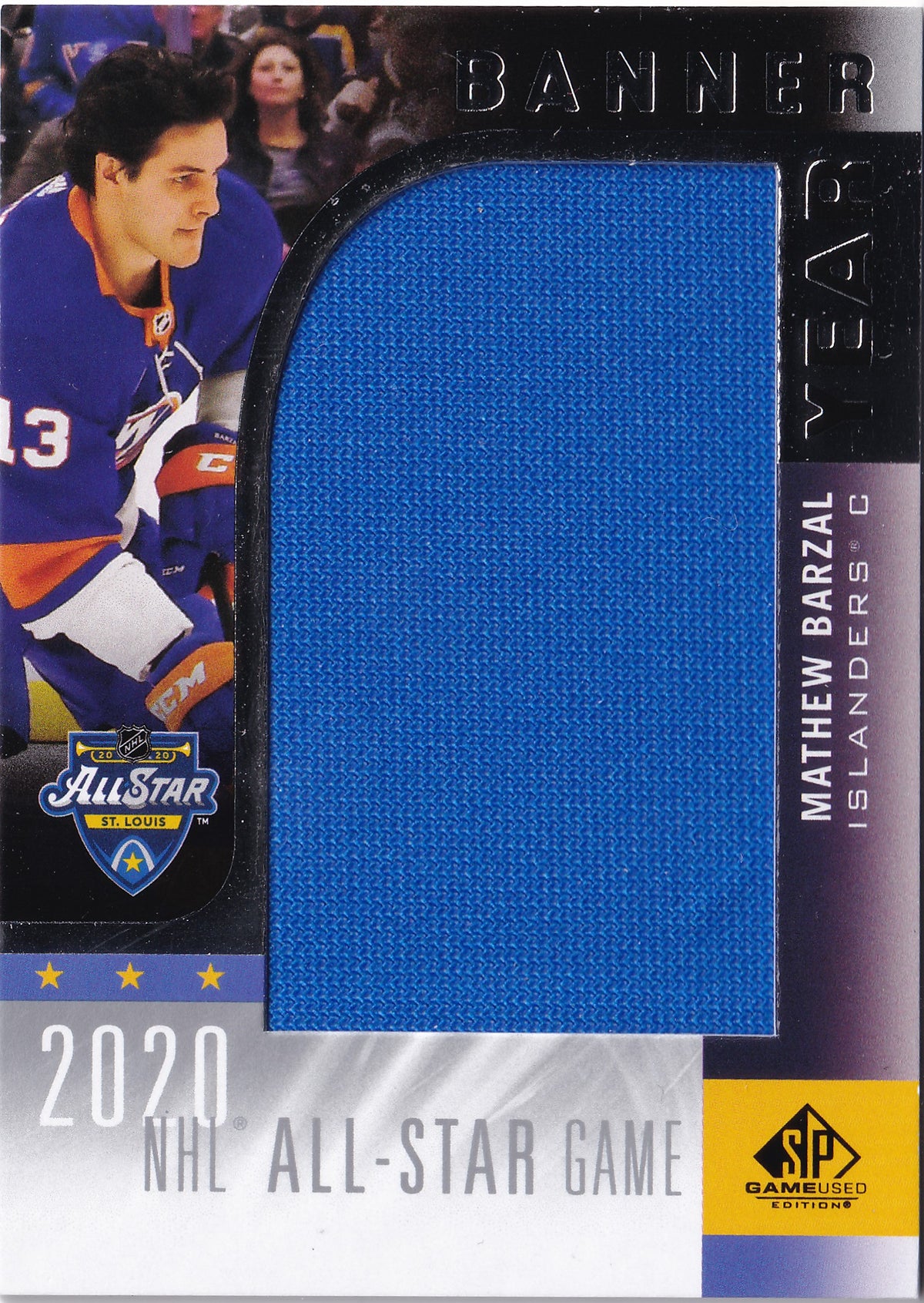 Mathew Barzal – 2020-21 Upper Deck SP Game Used Banner Year – 2020 NHL All-Star Game Banner Relic #AS20-MB