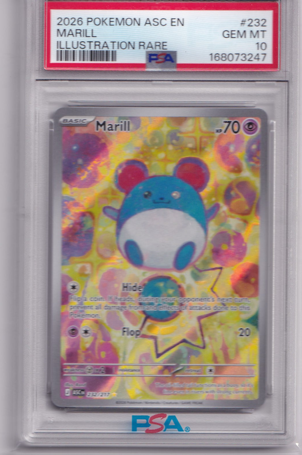 Marill #232/217 – Illustration Rare – PSA 10 GEM MINT