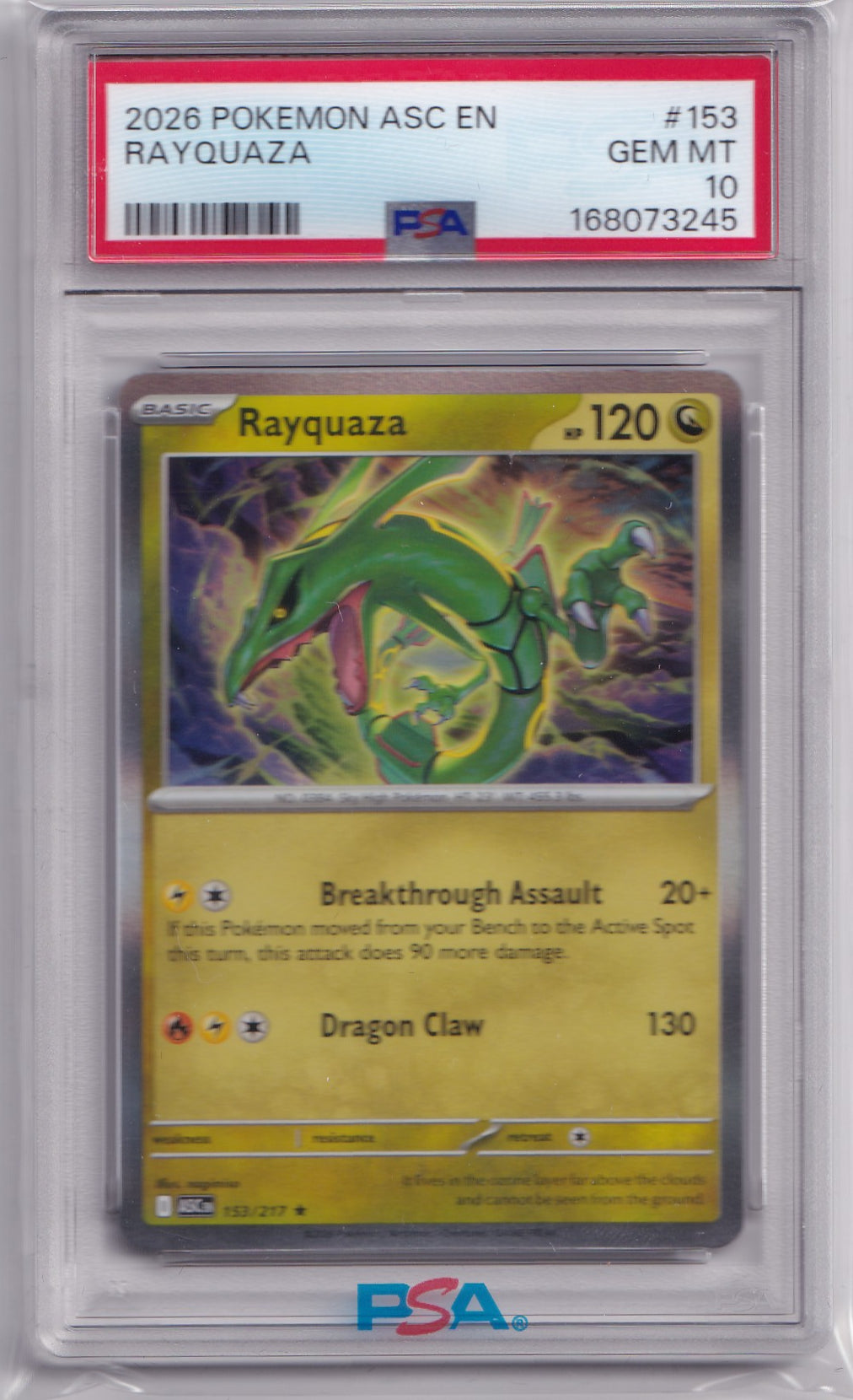 Rayquaza #153/217 – Ascended Heroes – PSA 10 GEM MINT