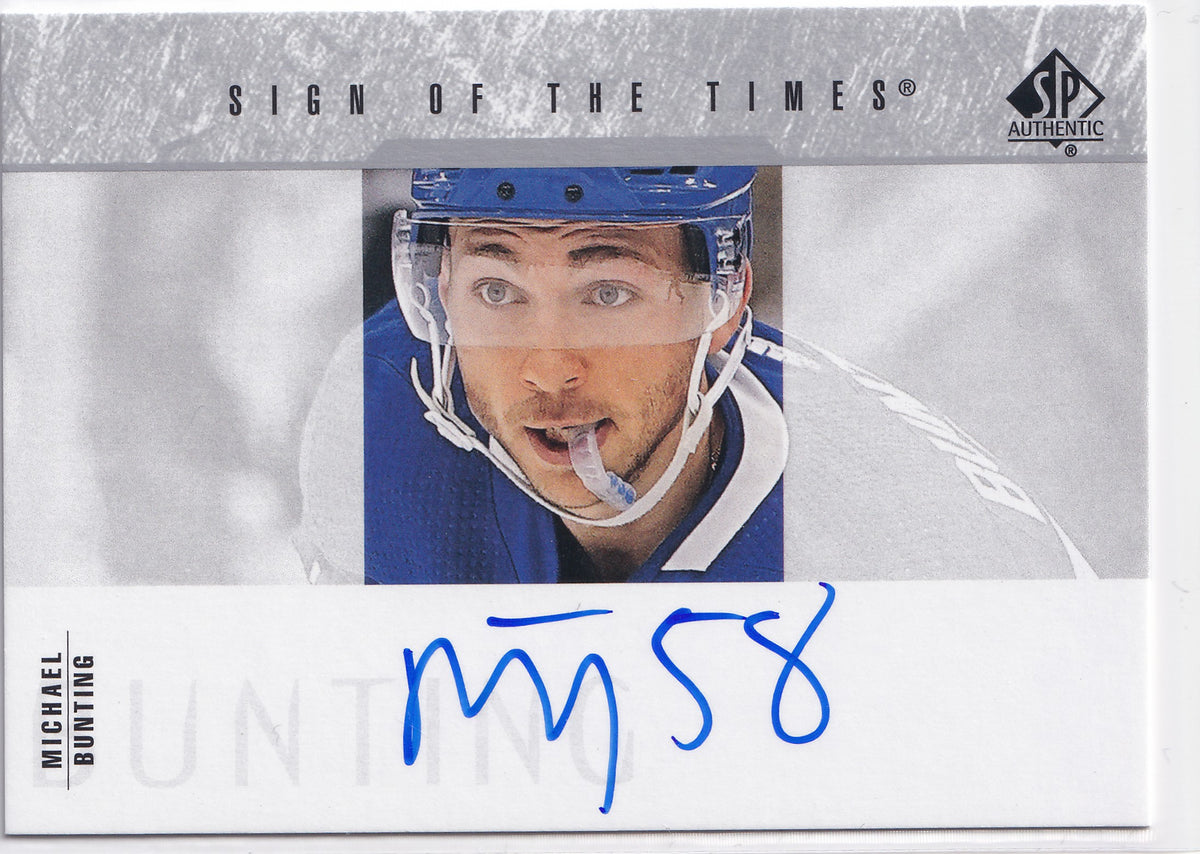 Michael Bunting 2023-24 SP Authentic Sign of the Times Auto SOTT1-BU