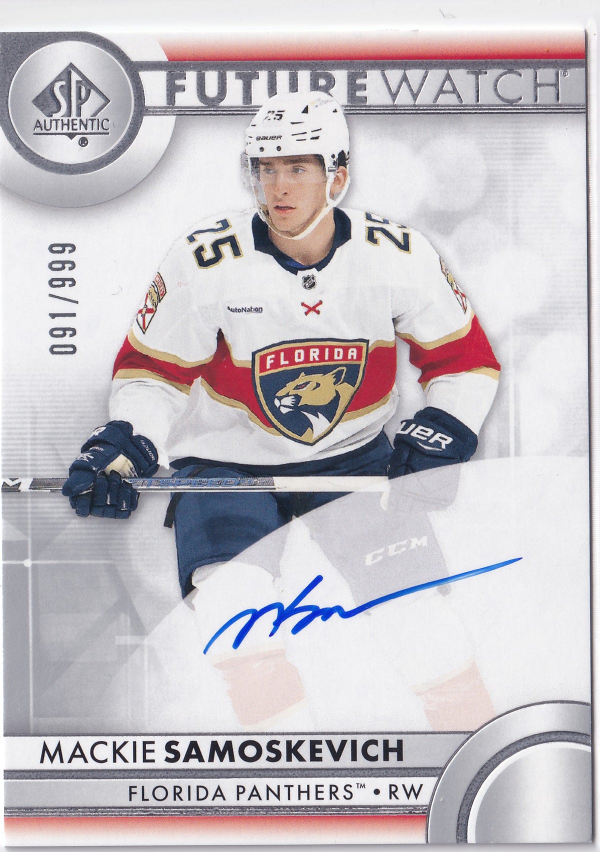 Mackie Samoskevich 2023-24 SP Authentic Future Watch Auto RC #154 /999