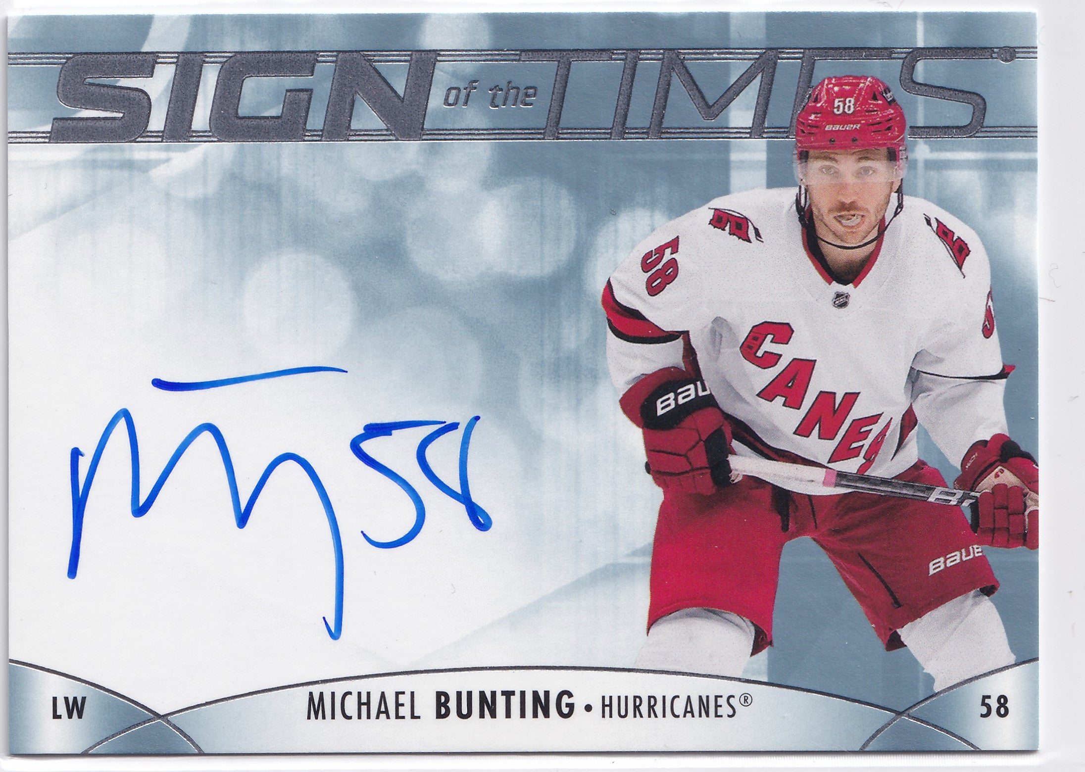 Michael Bunting 2023-24 SP Authentic Signs of the Times Auto Carolina Hurricanes