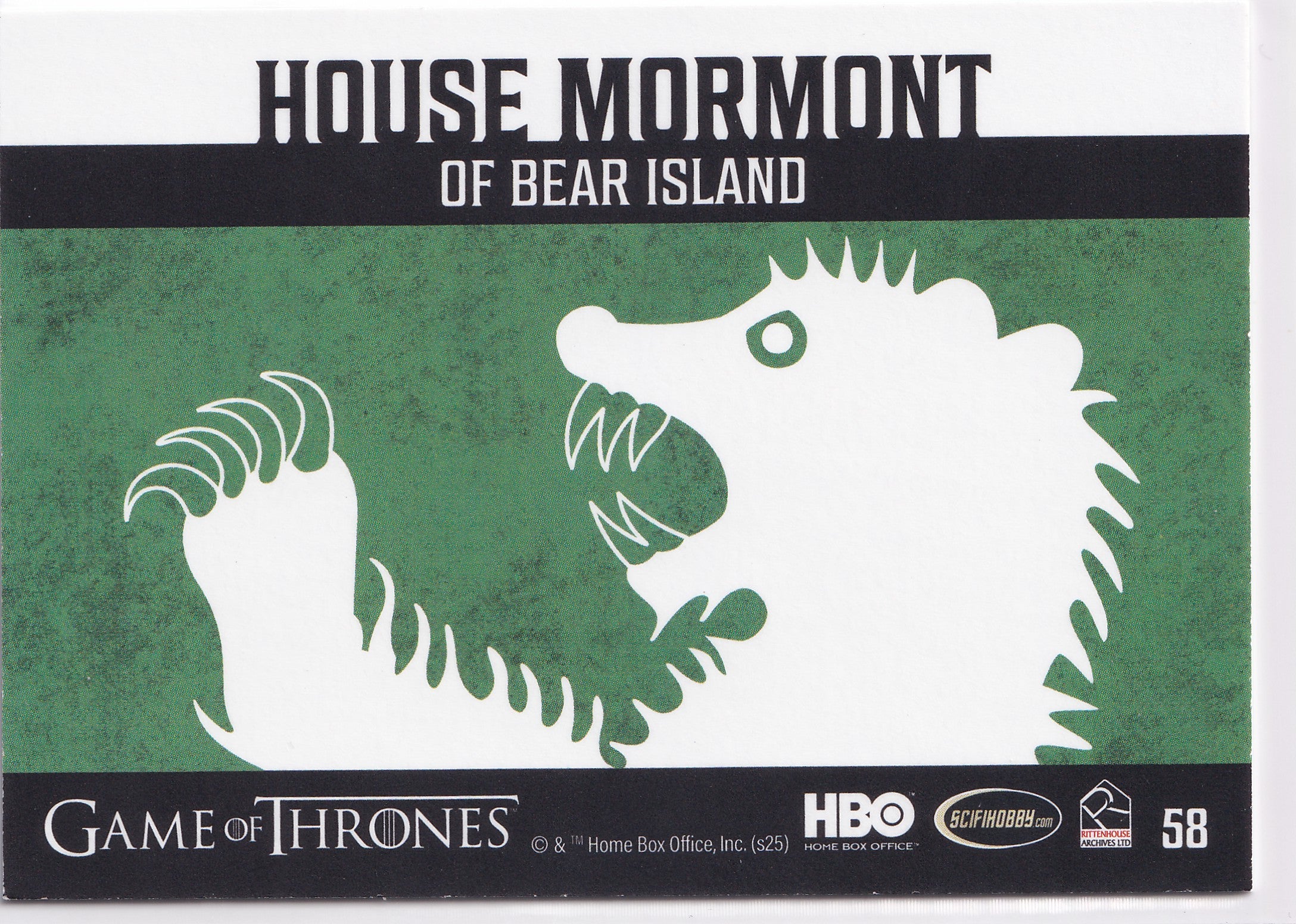 House Mormont Sigil 2025 Rittenhouse Game of Thrones: The Great Houses – #58