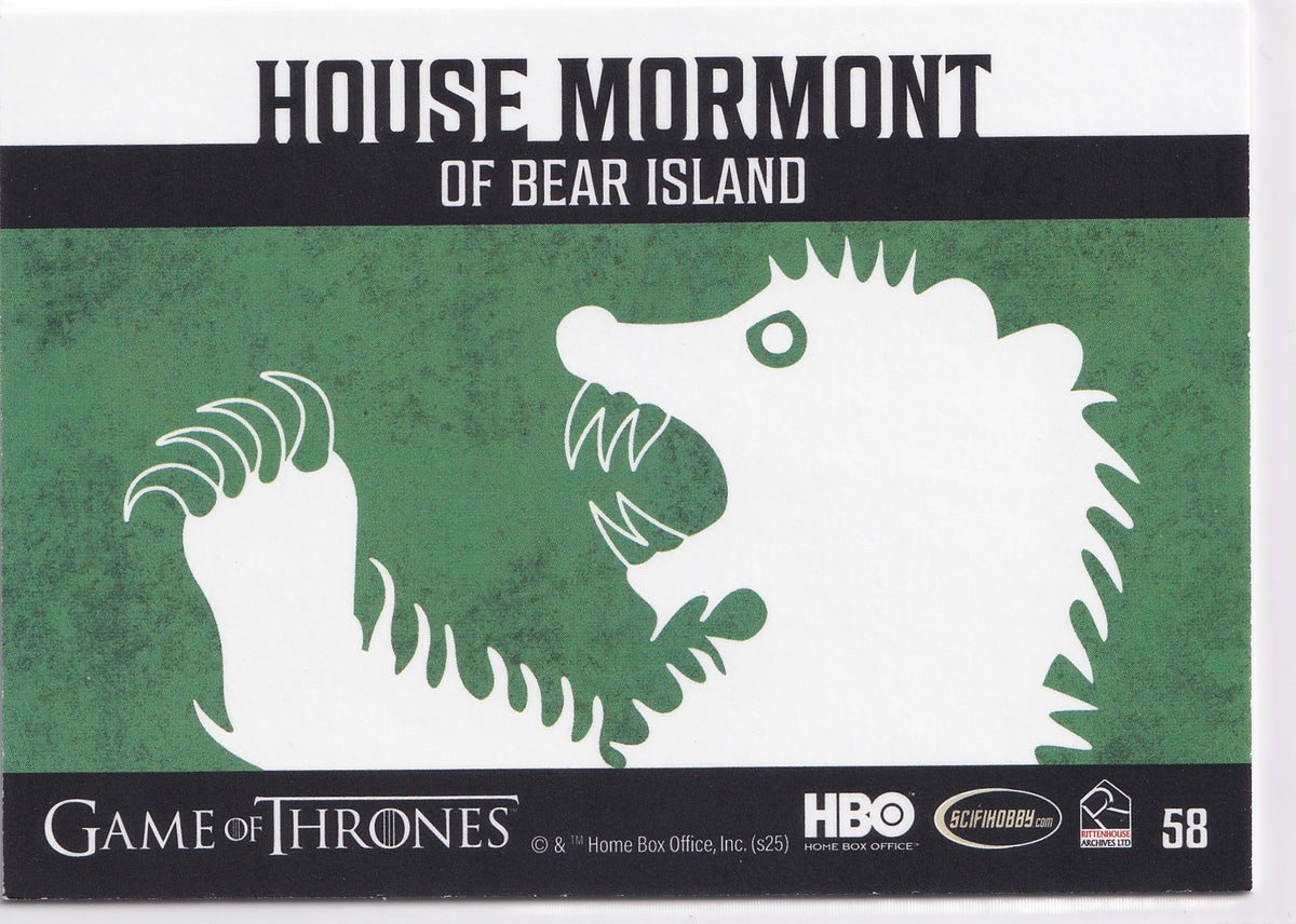 House Mormont Sigil 2025 Rittenhouse Game of Thrones: The Great Houses – #58