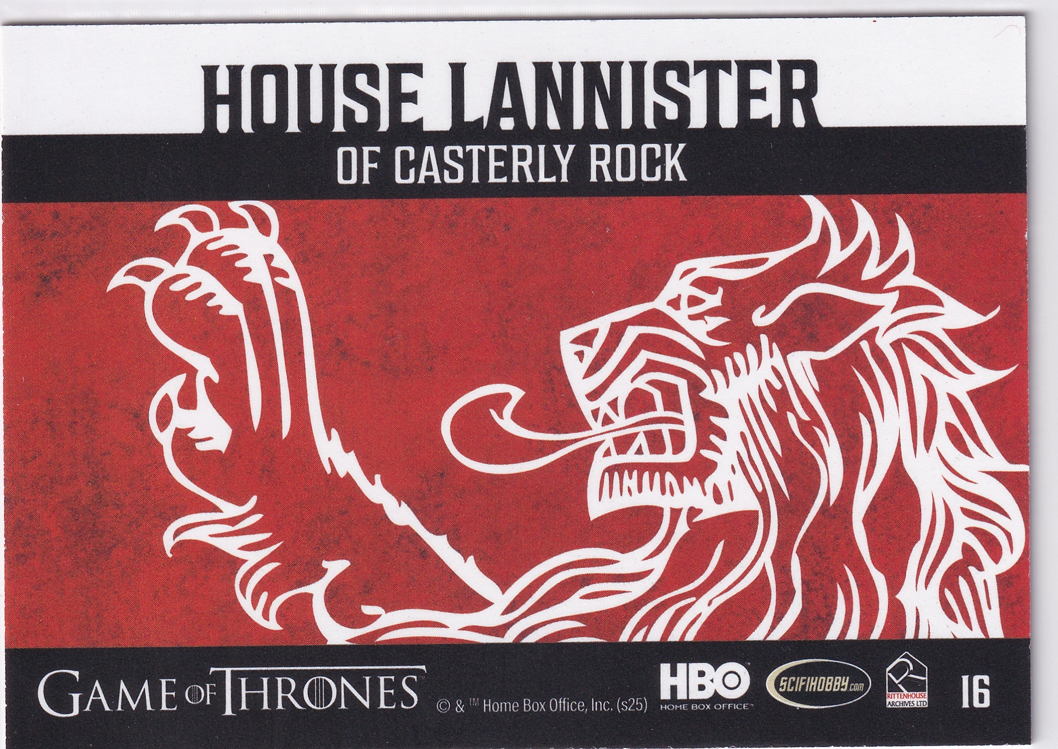 House Lannister Sigil 2025 Rittenhouse Game of Thrones: The Great Houses – #16