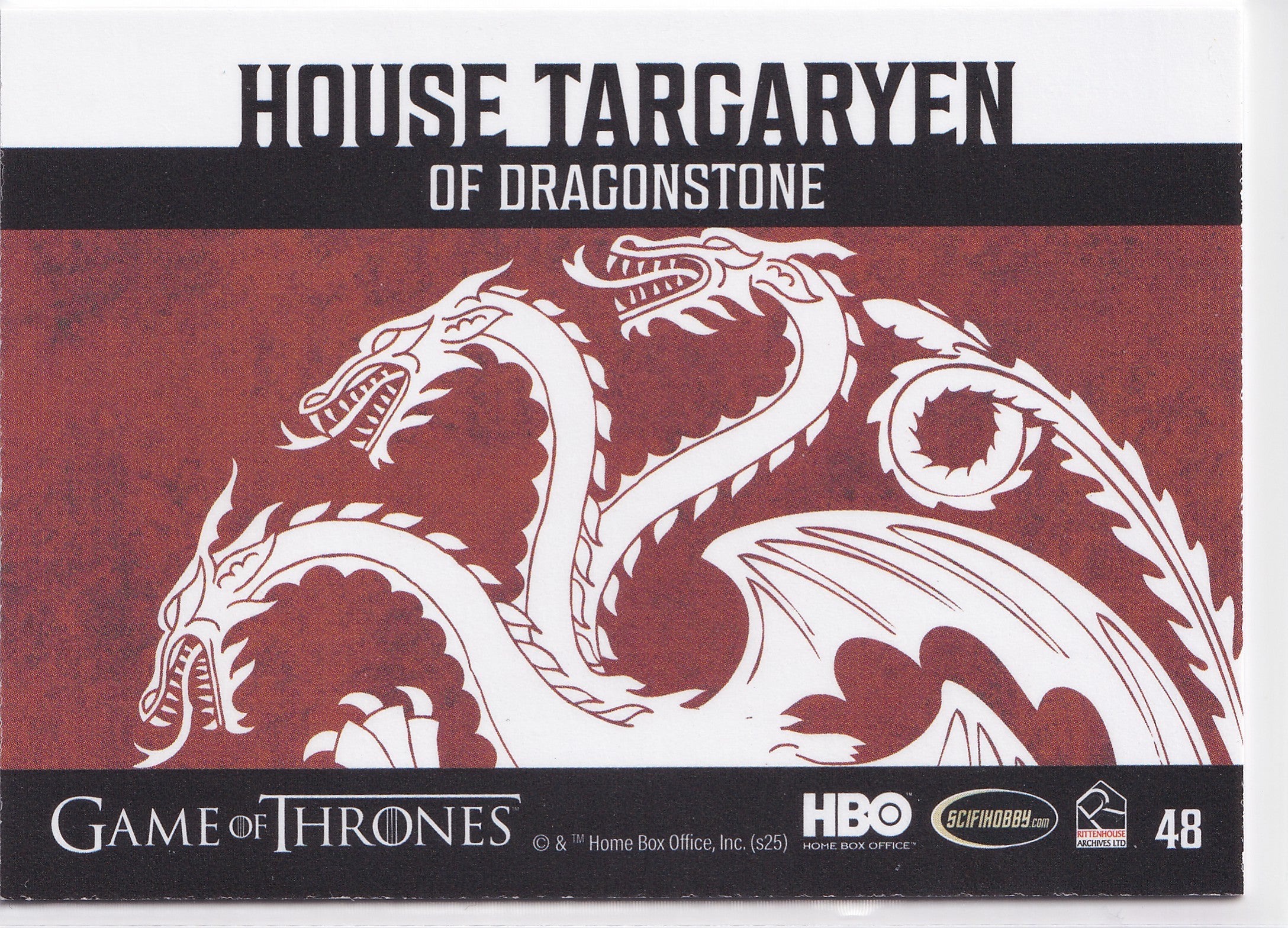 House Targaryen Sigil 2025 Rittenhouse Game of Thrones: The Great Houses – #48